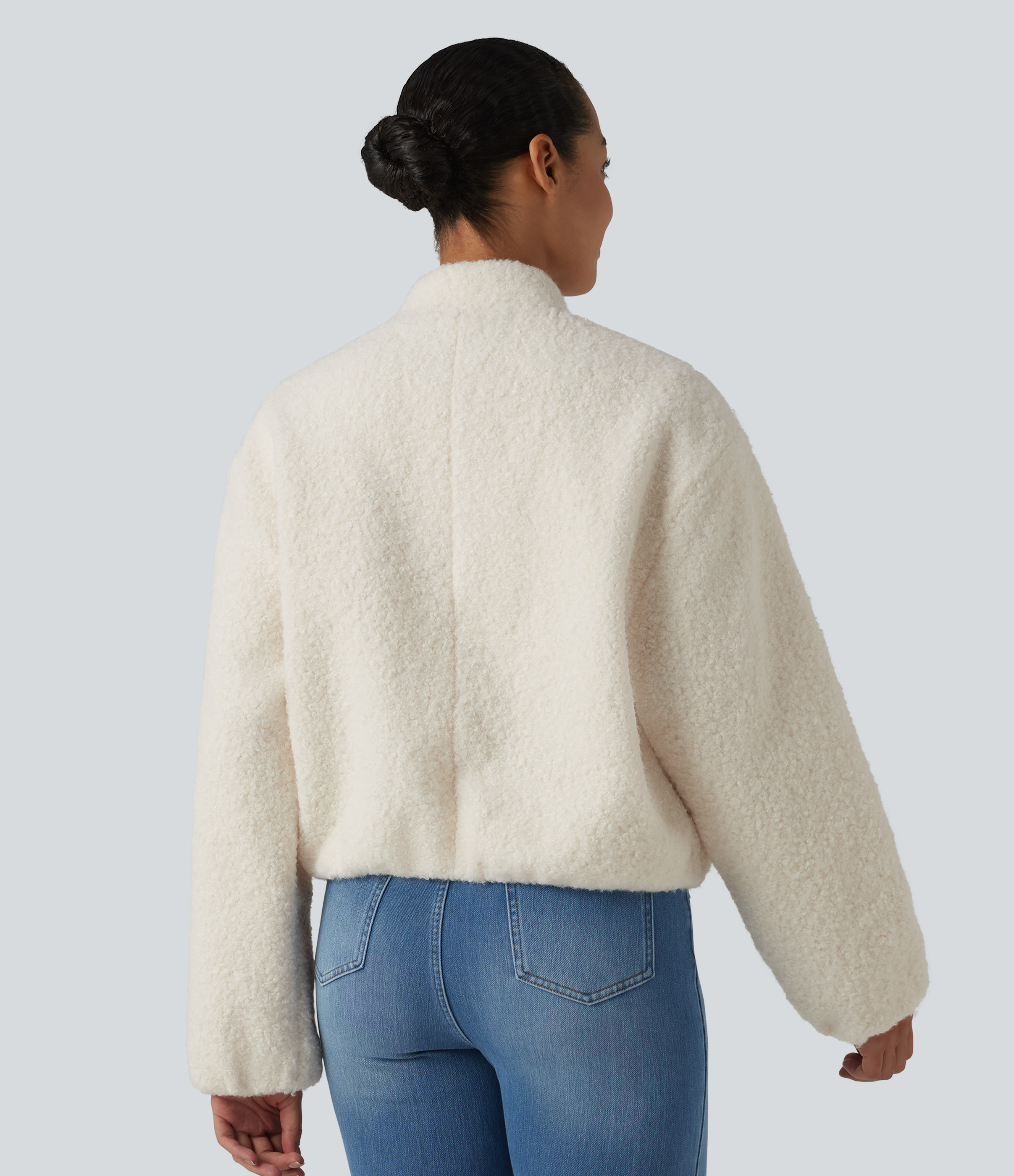 Turtledove Zip Fly Casual Sherpa Jacket with Pockets / 2