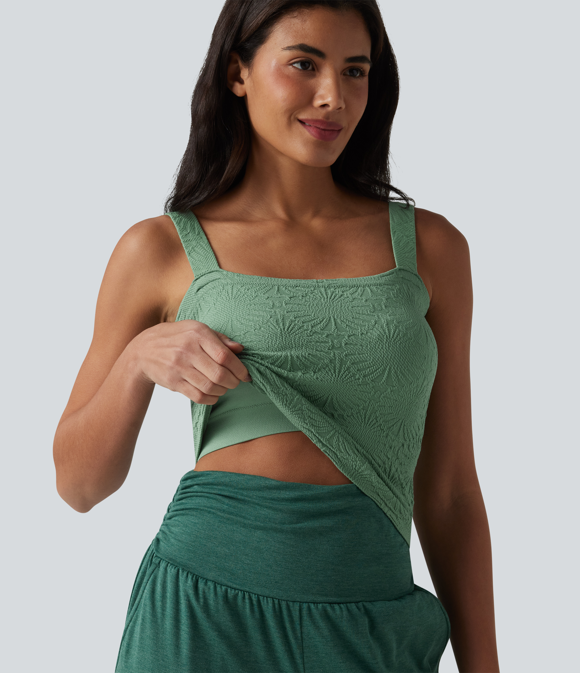 OneForm Seamless Flow Yoga-Tanktop mit integriertem BH und quadratischem Ausschnitt