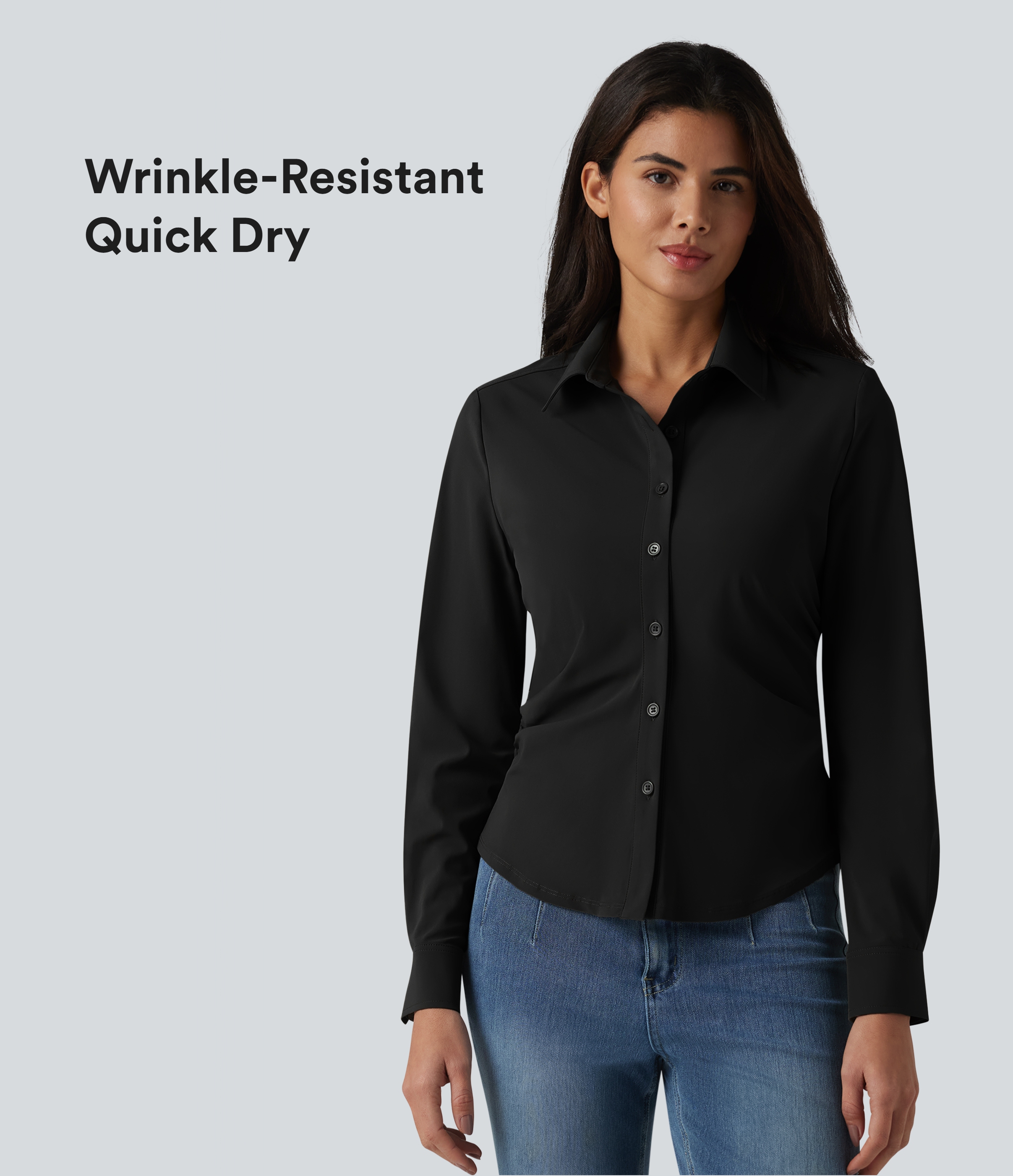 Wrinkle-Resistant Long Sleeve Quick Dry Casual Shirt