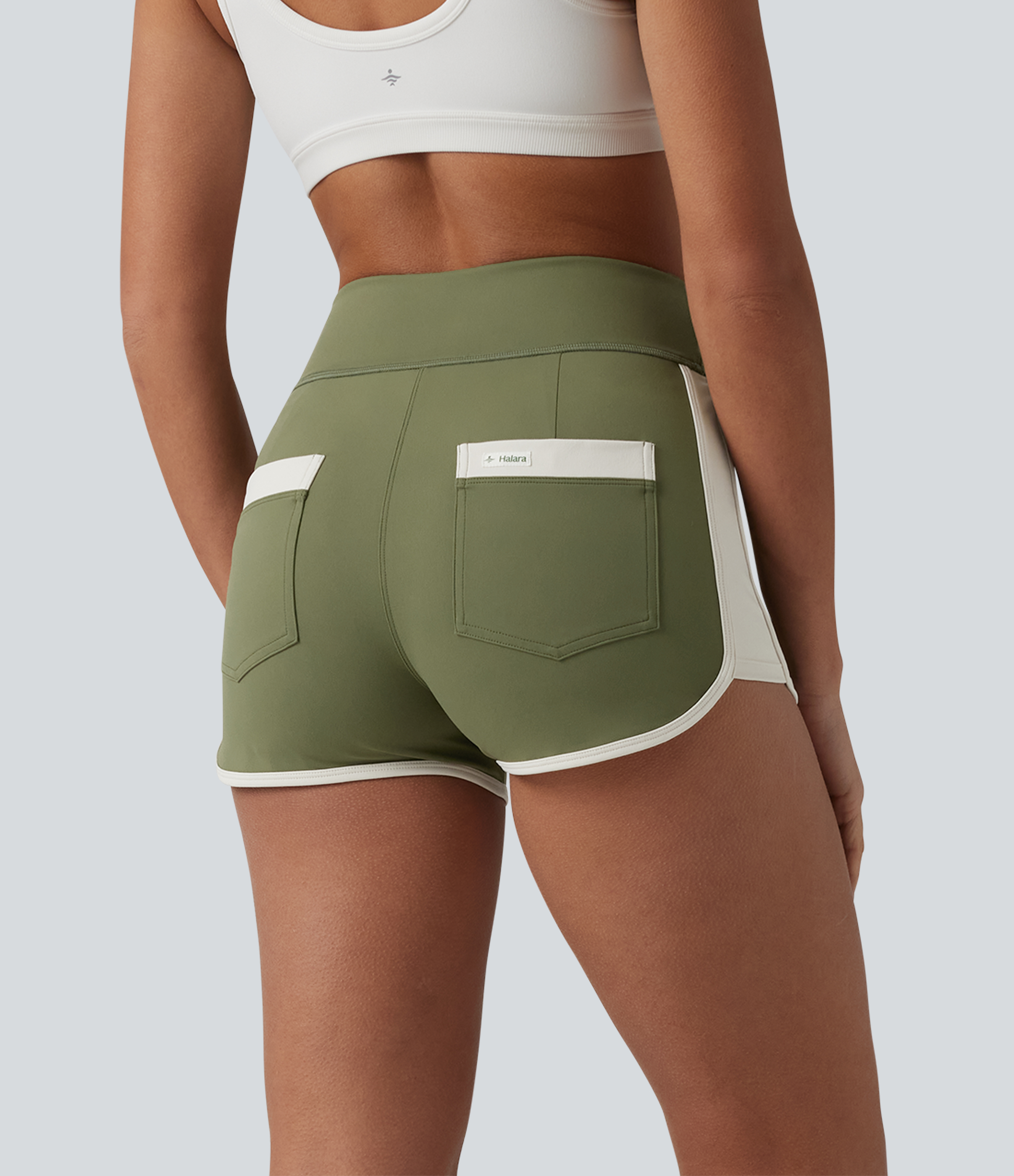 SoftlyZero™ Airy High Waisted Color Block Cool Touch Workout Shorts 2.5'' with Pockets-UPF50+