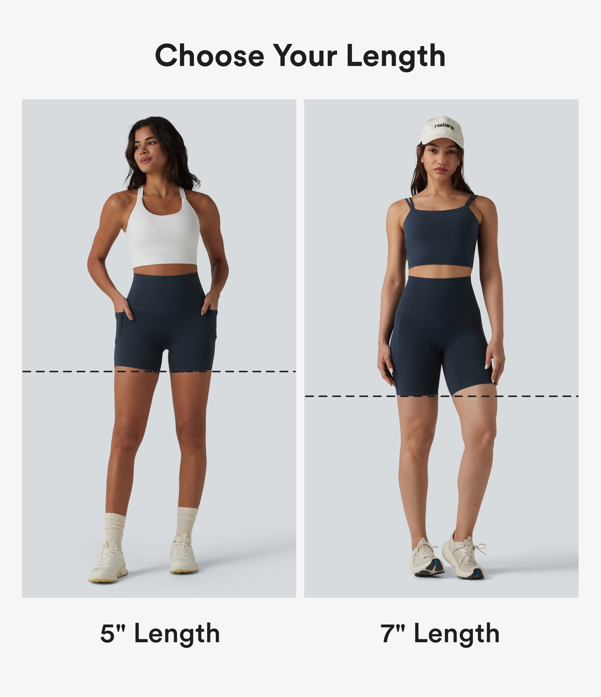 Carbon Halara Ultrasculpt™ High Waisted Tummy Control Crossover Back Running Biker Shorts 7'' with Pockets / 2