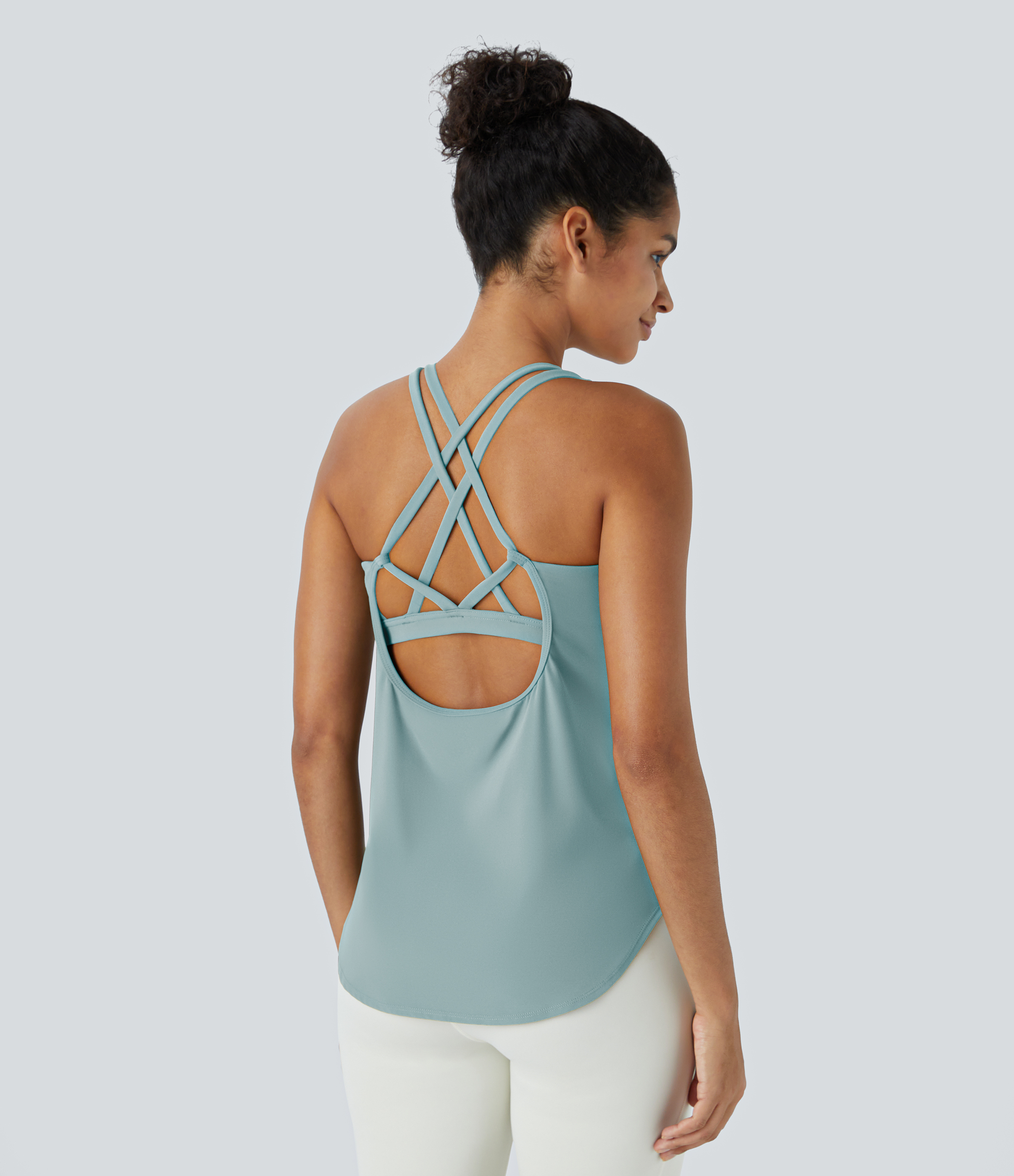 Halara UltraSculpt™ Round Neck Curved Hem Workout Tank Top