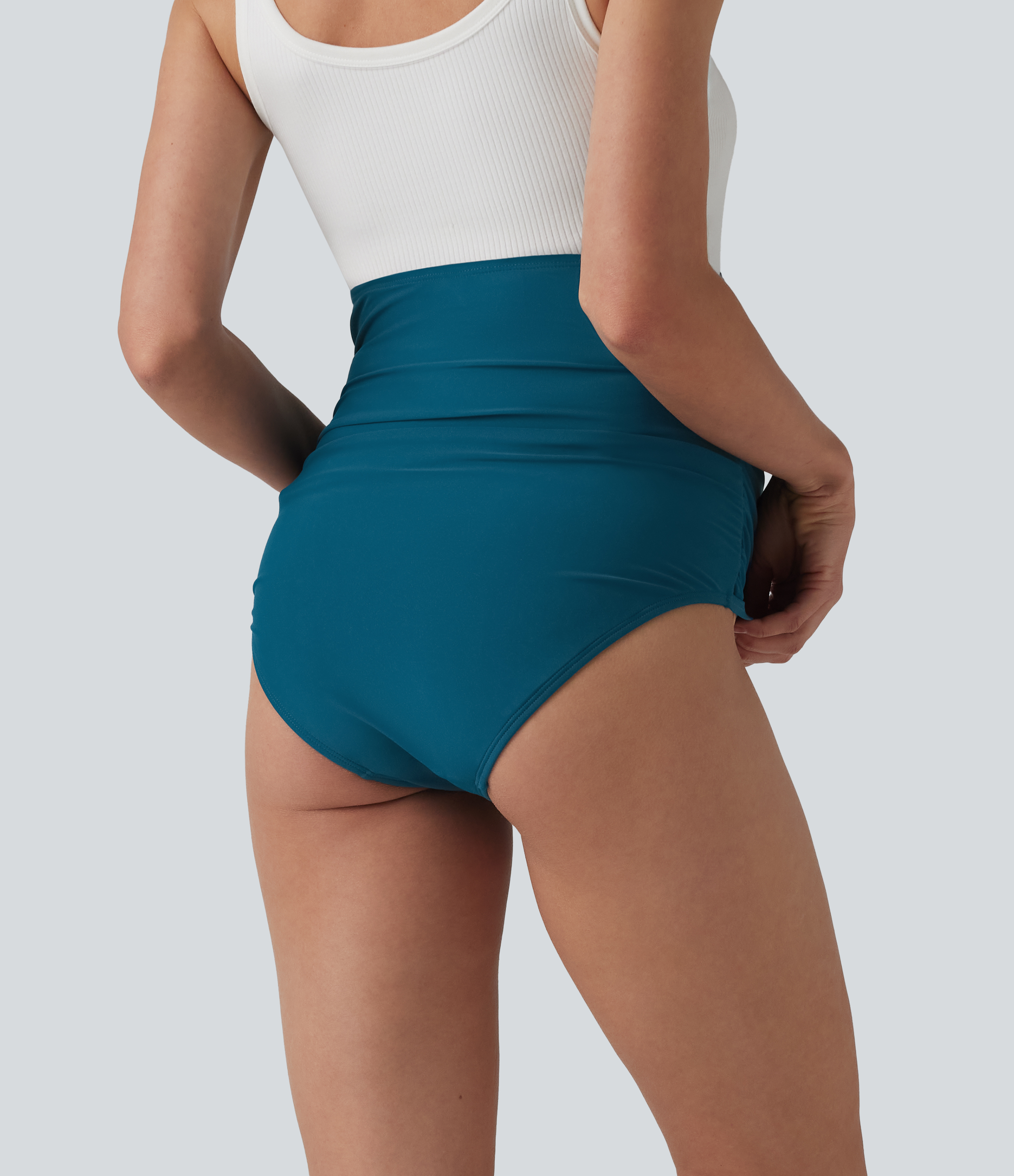 Ink Blue Tehotenské bikini nohavičky s extra vysokým pásom a nariasením / 2