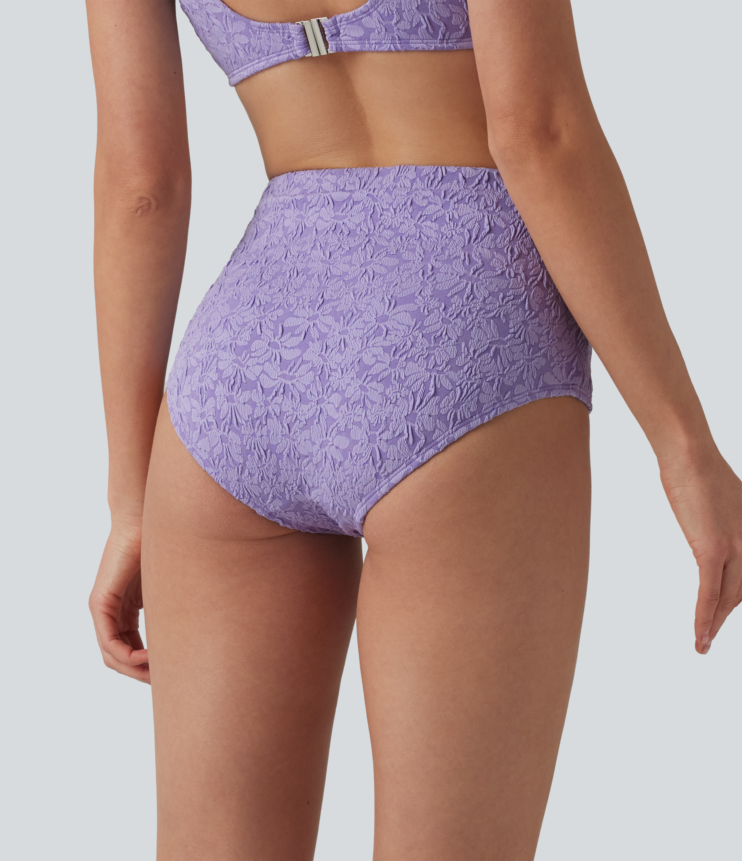 Purple Rose Ψηλόμεσο jacquard κάτω μέρος μπικίνι με σύσφιξη στην κοιλιά / 2