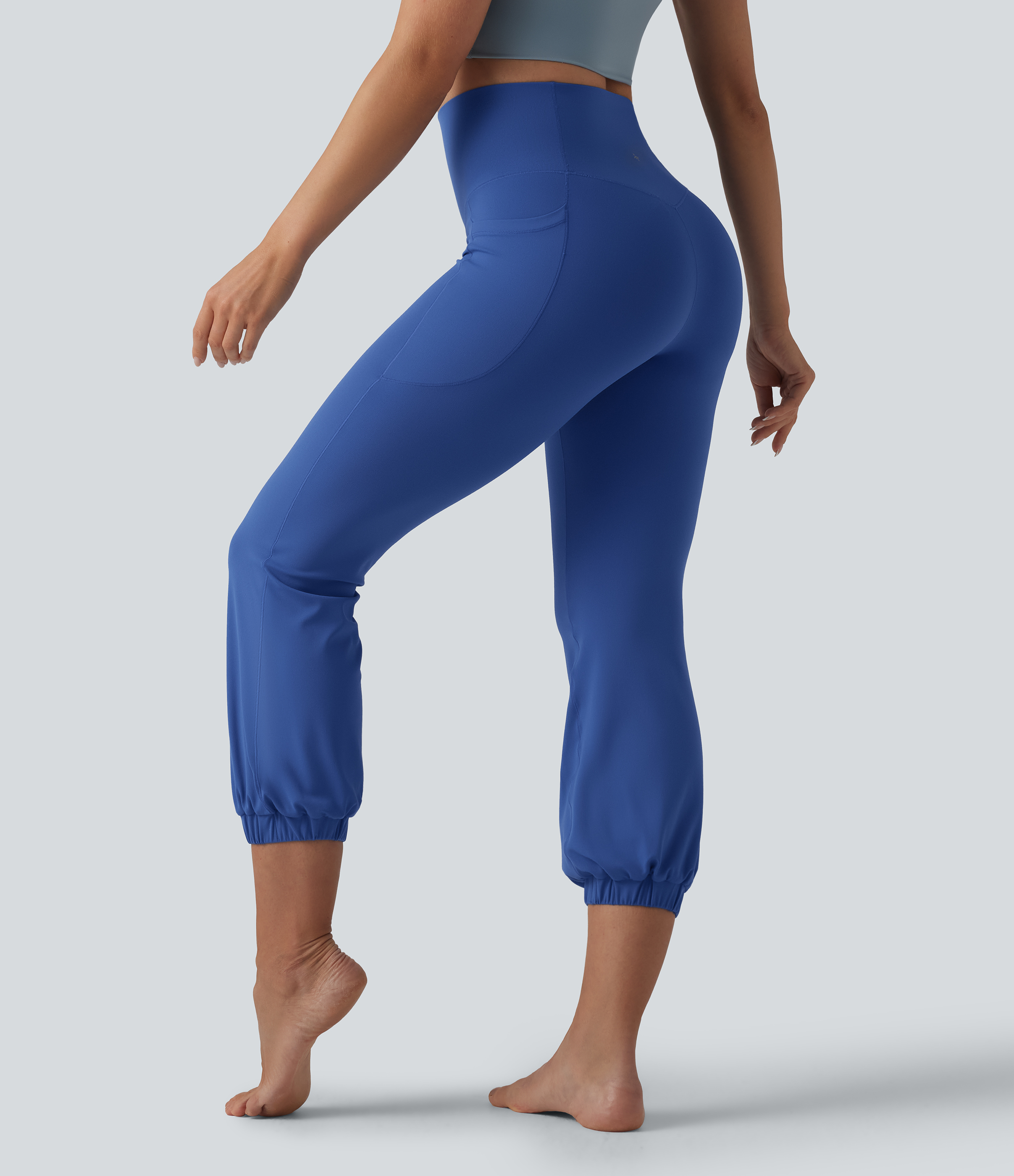 SoftlyZero™ High Waisted Tummy Control Dance Cropped Balloon Joggers with Pockets