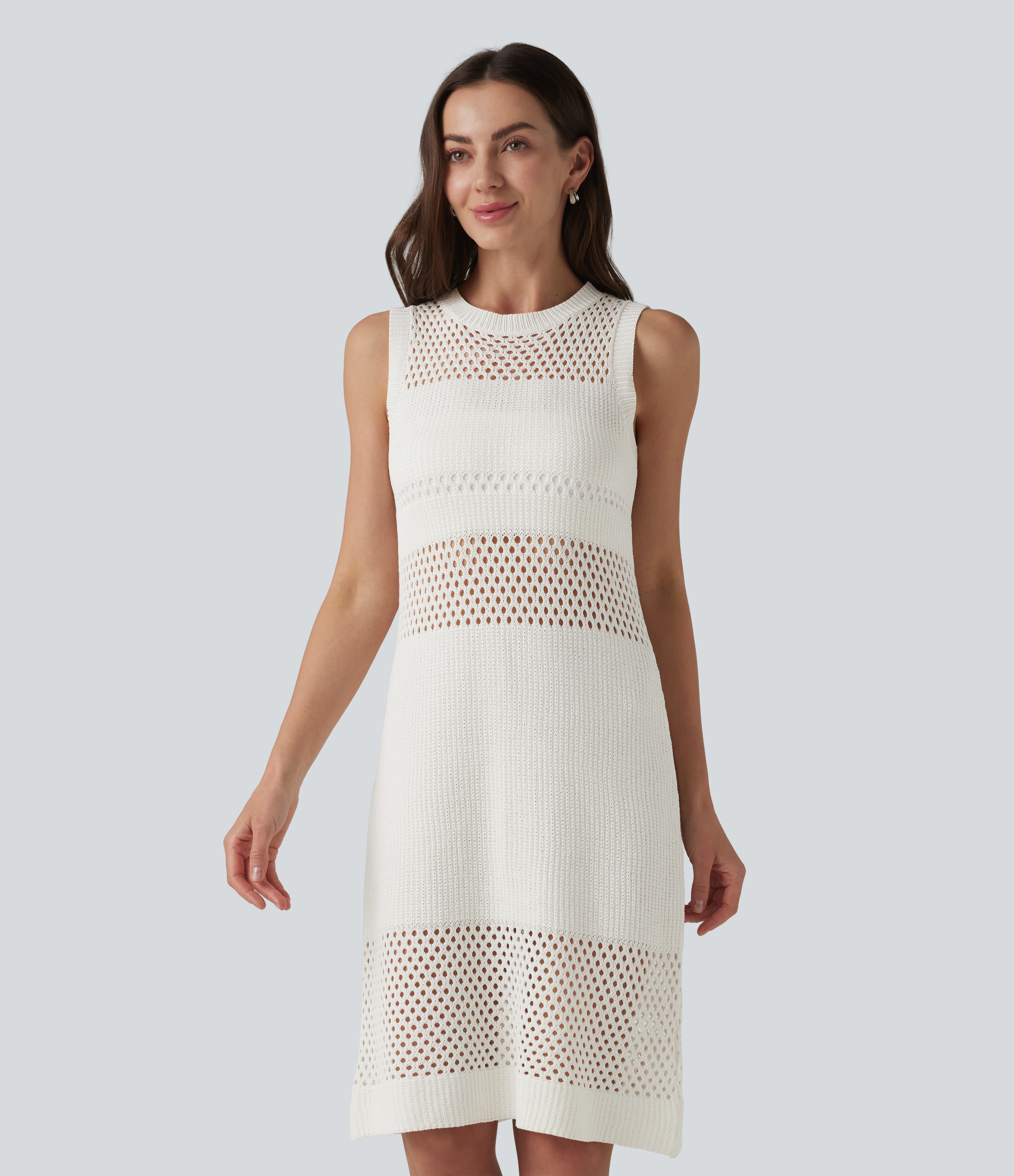 Round Neck Sleeveless Cut Out Mini Dress