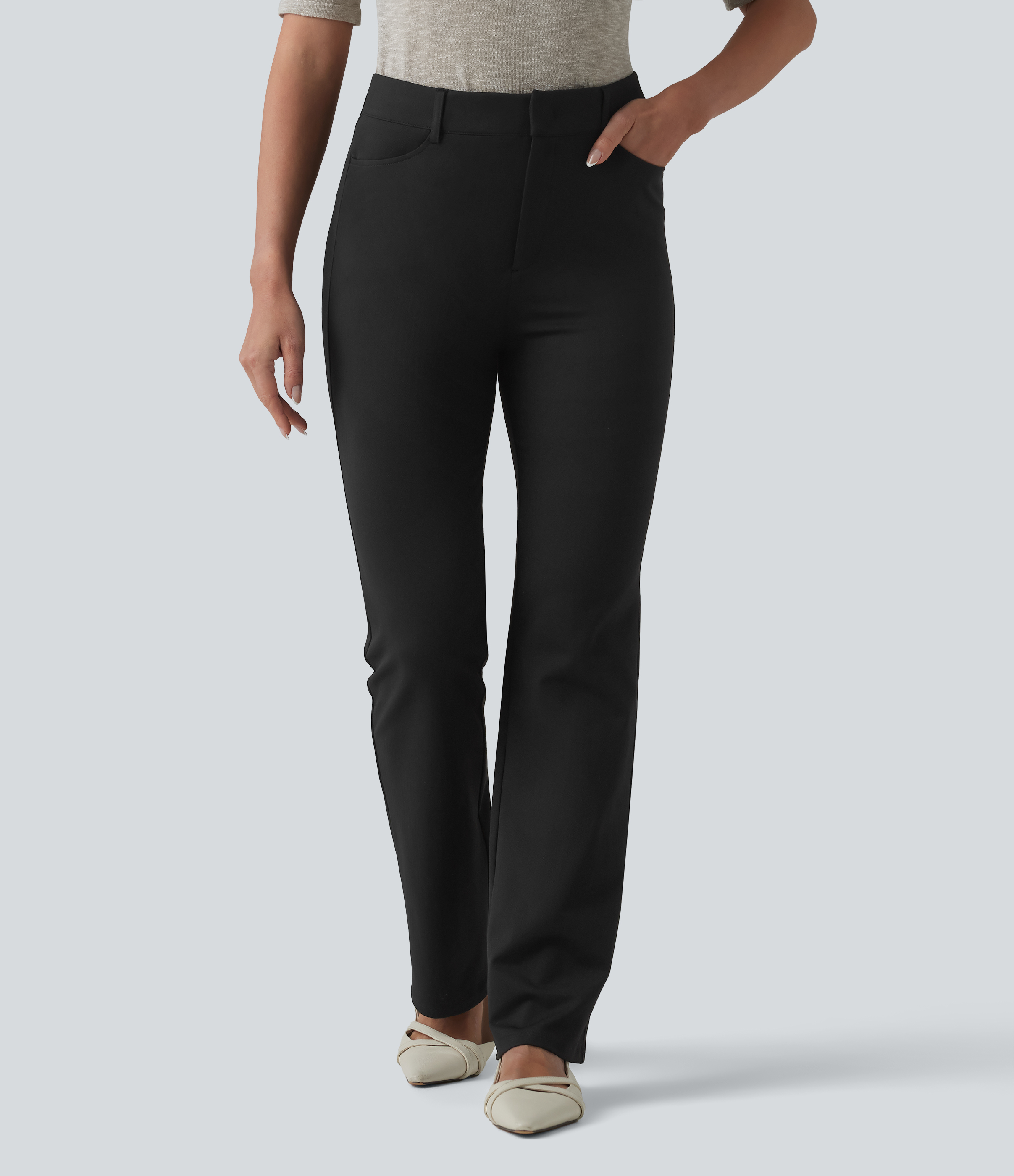 Halara Flex™ High-waisted Herringbone Work Bootcut Pants with Pockets