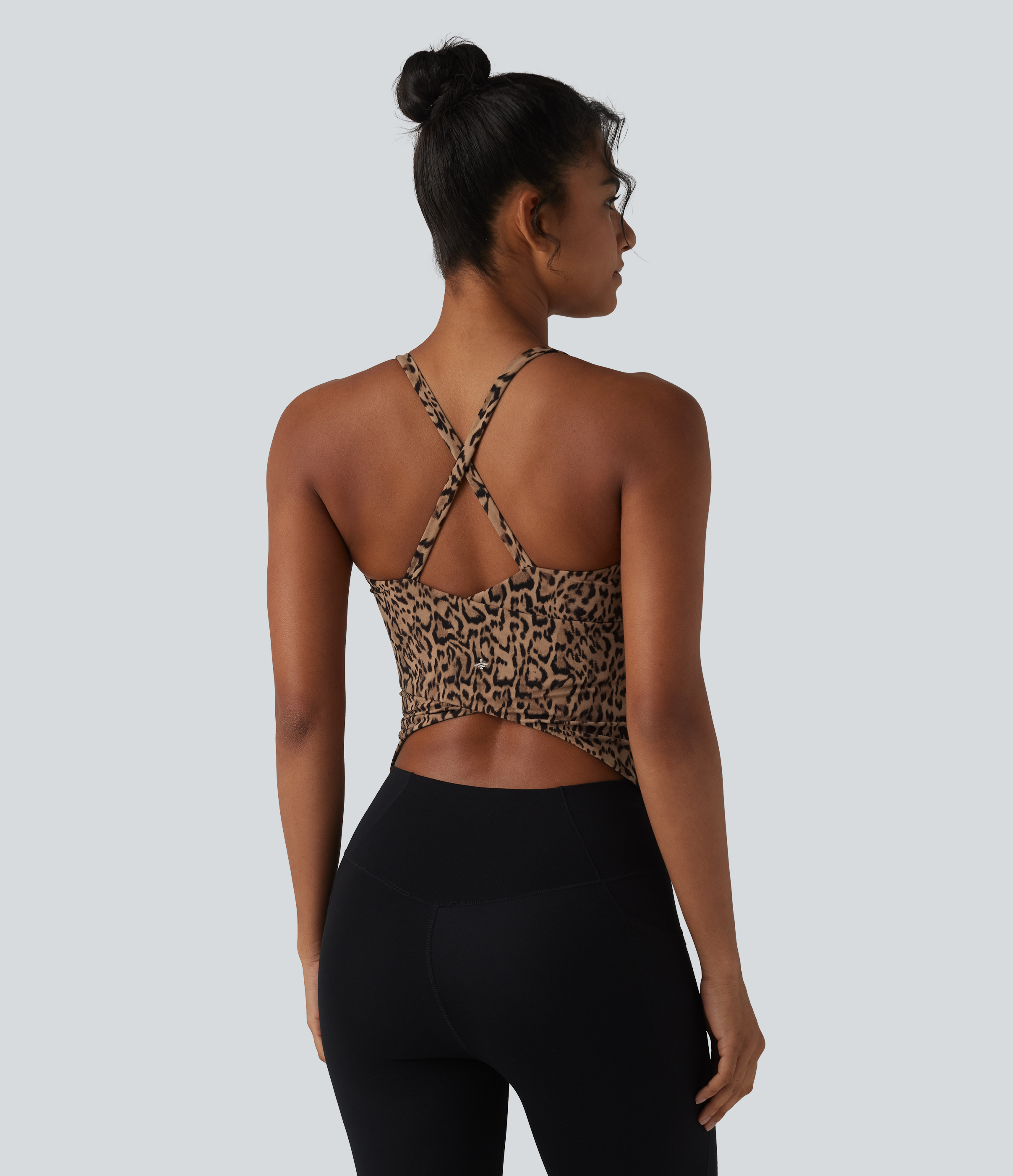 Women's Halara UltraSculpt™ Leopard Print Scoop Neck Built-in Bra