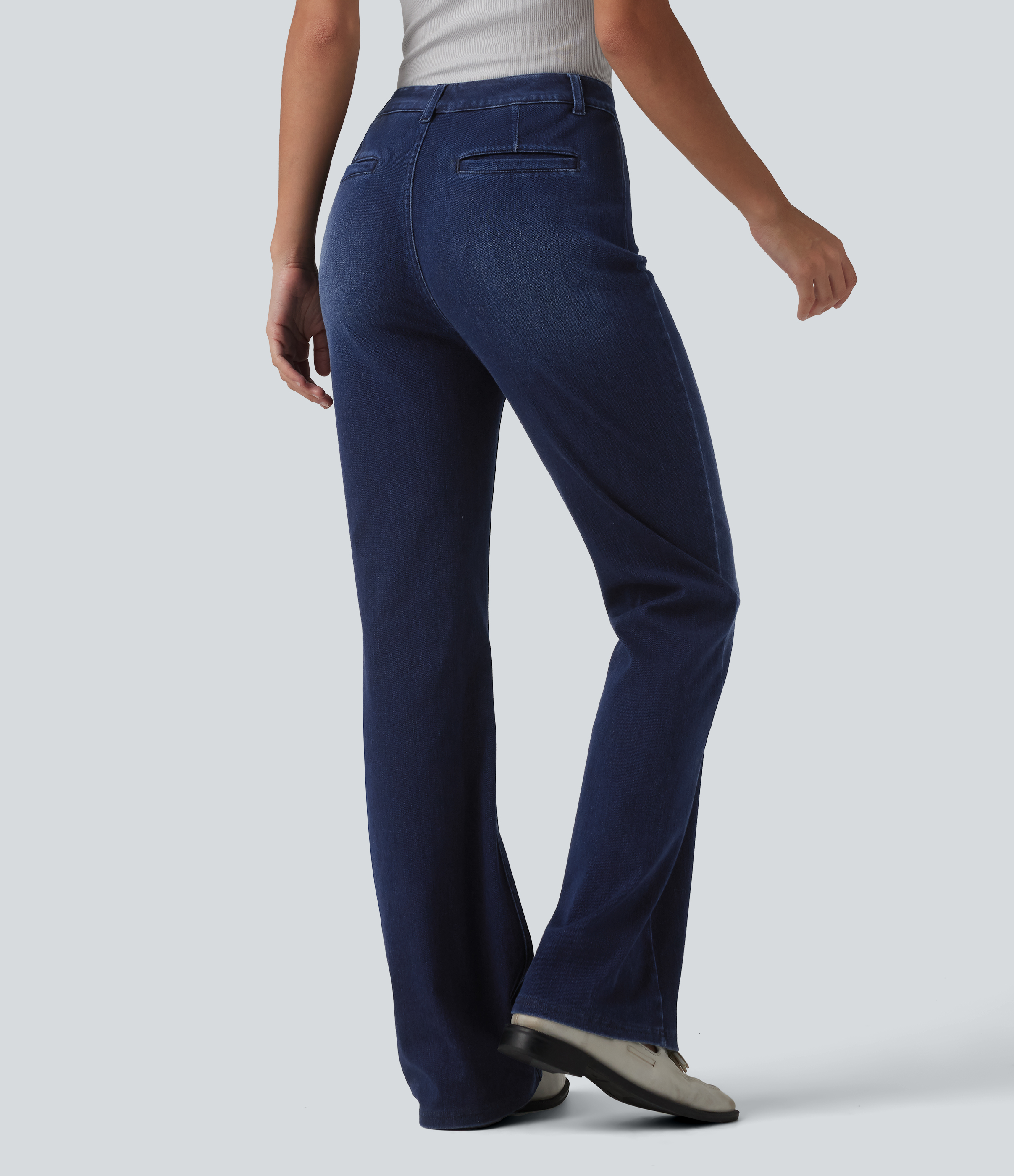Inkling  Blue Denim Halara Flex™ vaqueros bootcut de trabajo de talle alto con bolsillos / 2