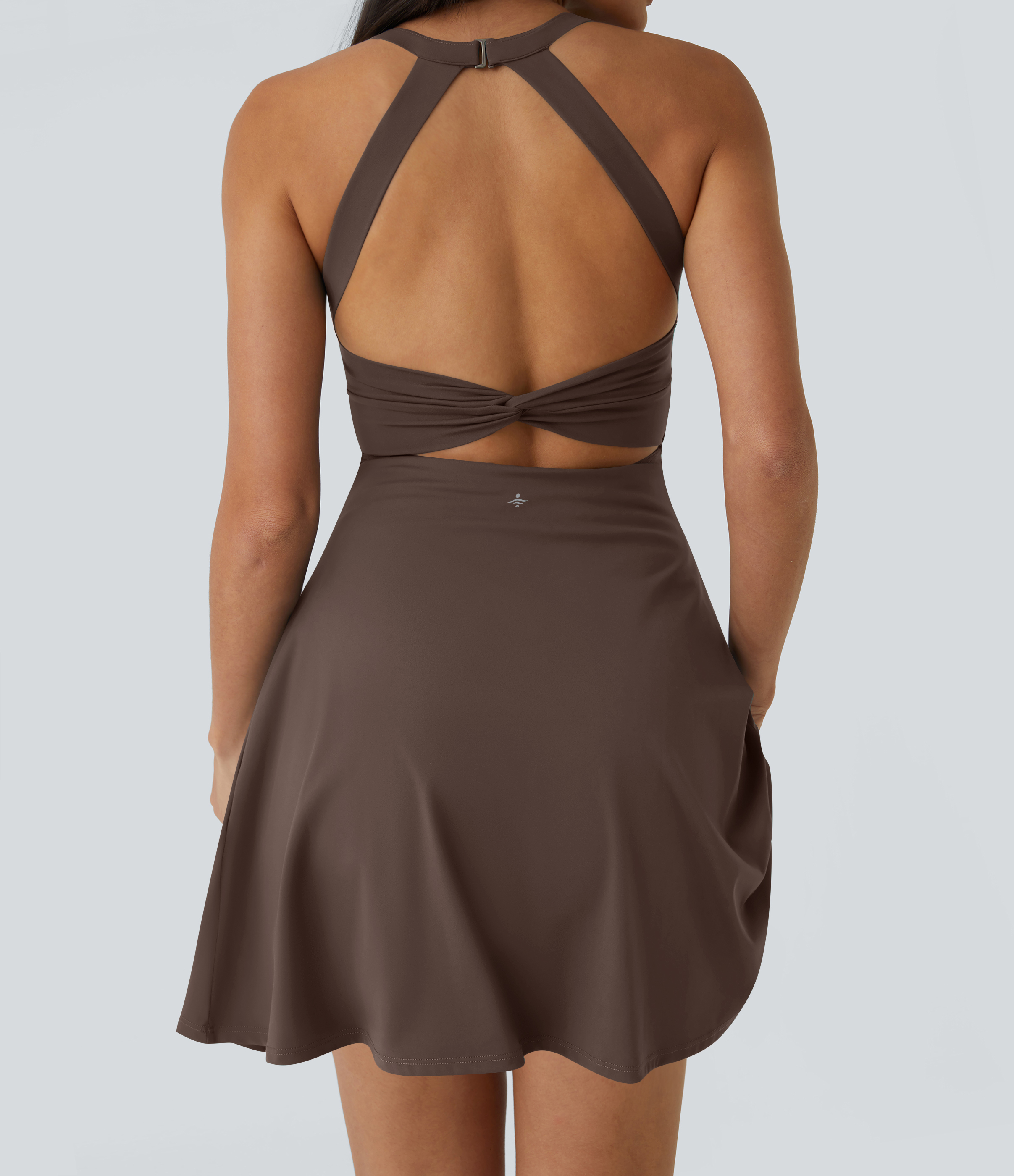 SoftlyZero™ Airy Backless Twisted Flare Low Support Dance Active Dress-Longer Length-Easy Peezy Edition A-C Cups
