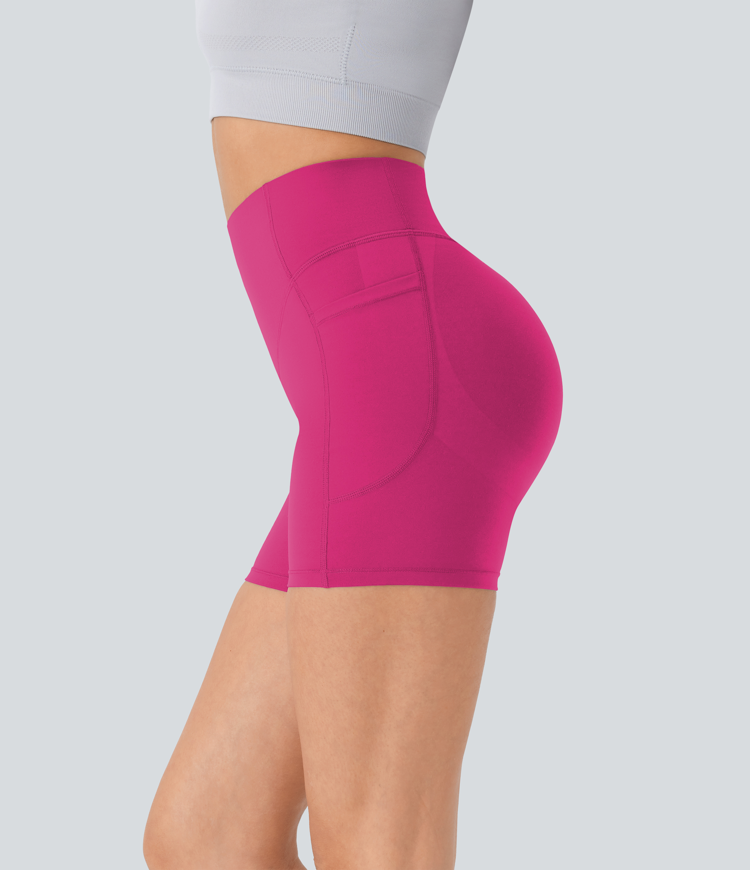 Halara UltraSculpt™ High Waisted Scrunch Butt Lifting Tummy Control Pocket Shaping Workout Biker Shorts 5''