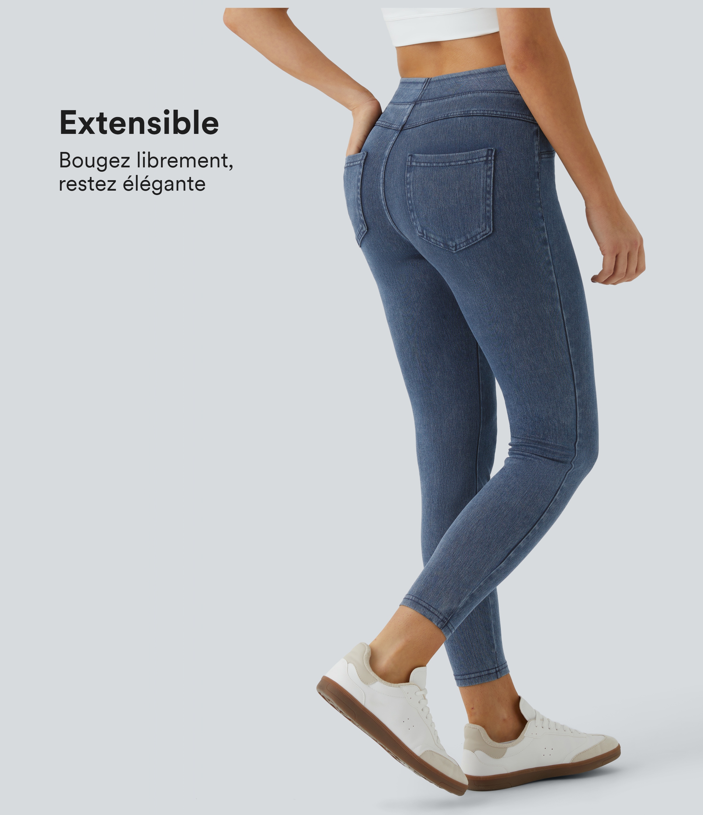 Halara Flex™ Casual High-Waisted Stretch Knit Jegging with Back Side Pocket