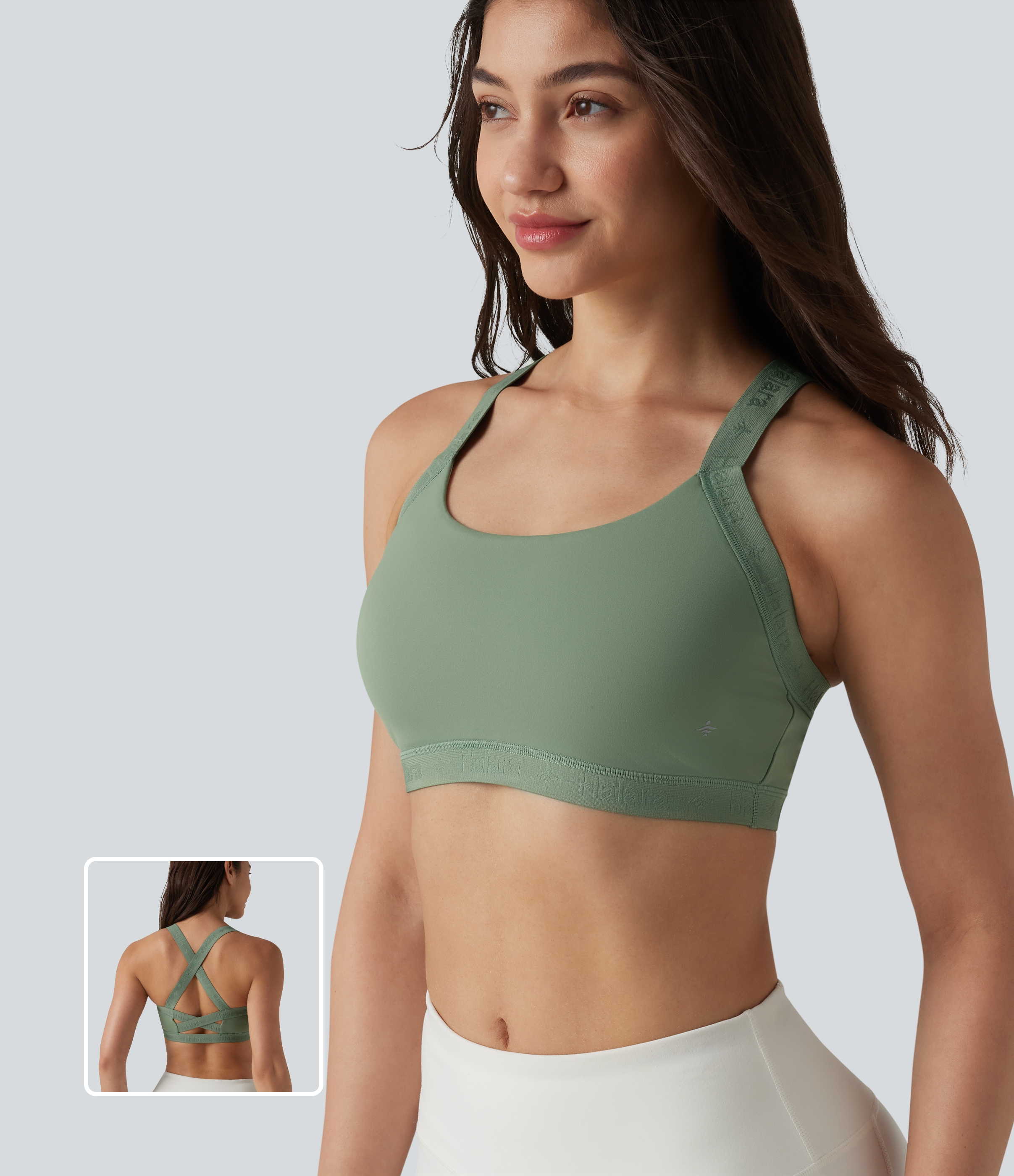 Low Supprot Built-in Bra Cool Touch Quick Dry Yoga Sports Bra-UPF50+