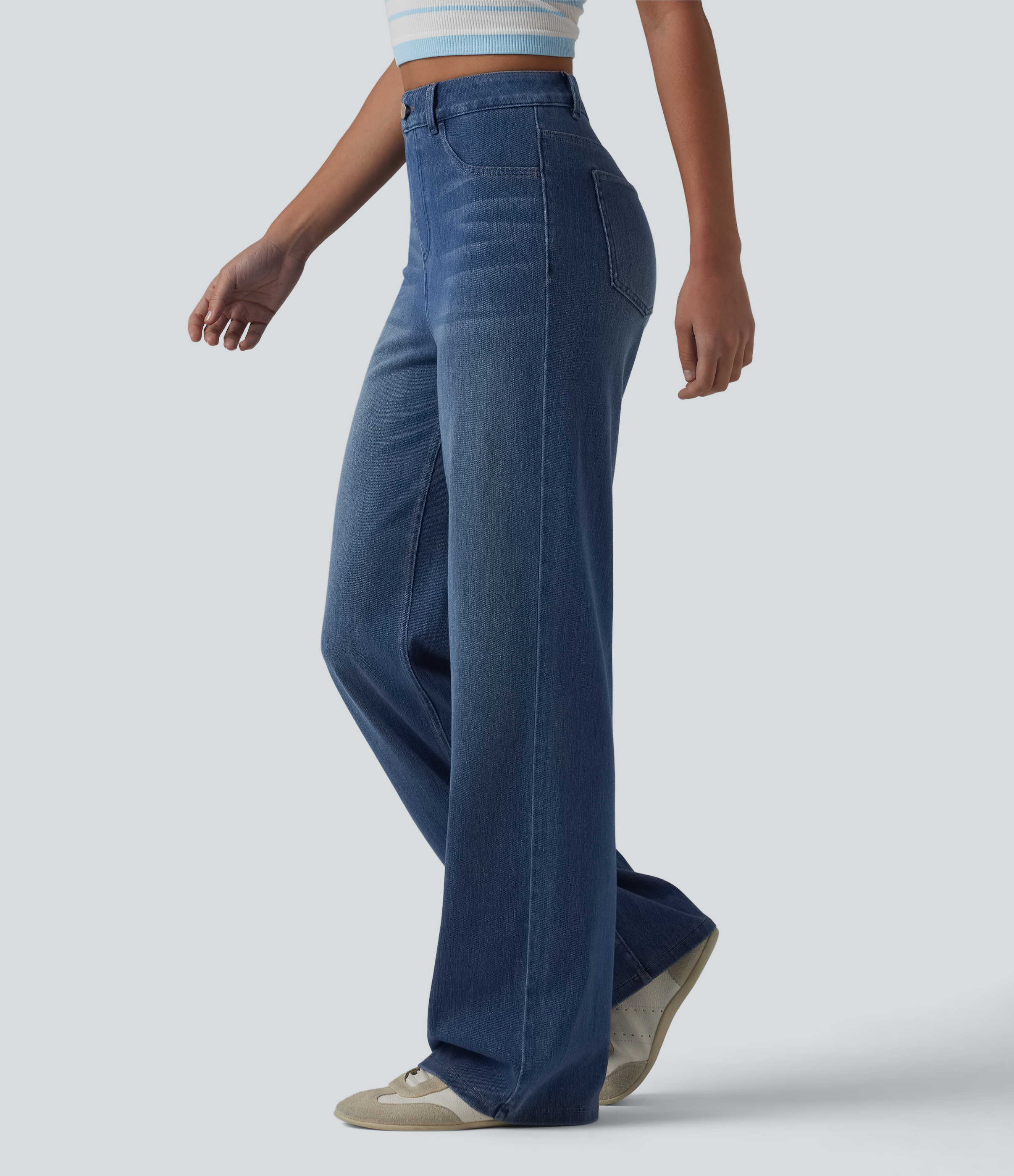 Halara Flex™ High Waisted Sculpted Lift Design Straight Leg Casual Jeans with Pockets