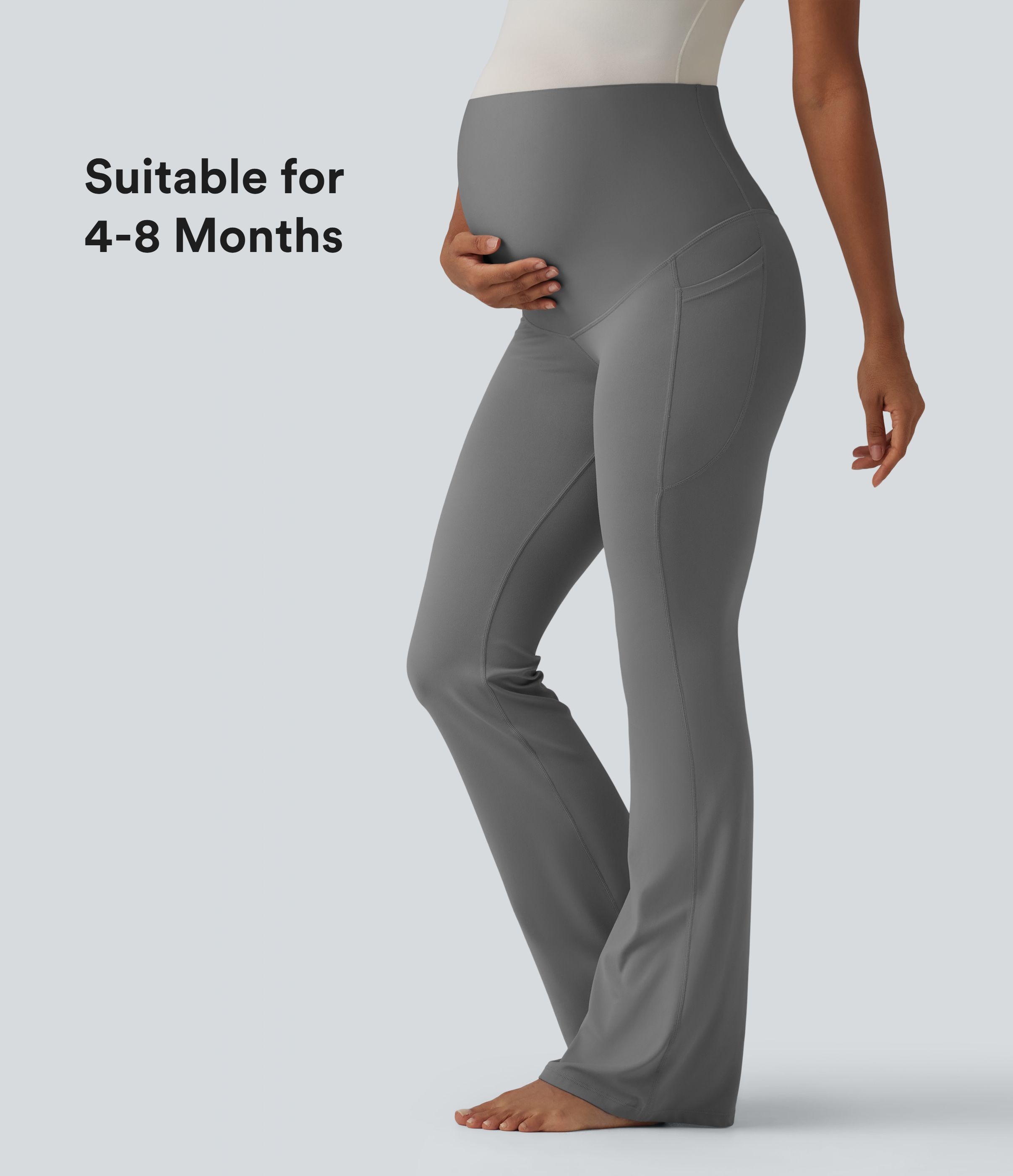 Leggings de maternité SoftlyZero™ taille très haute évasées avec poches