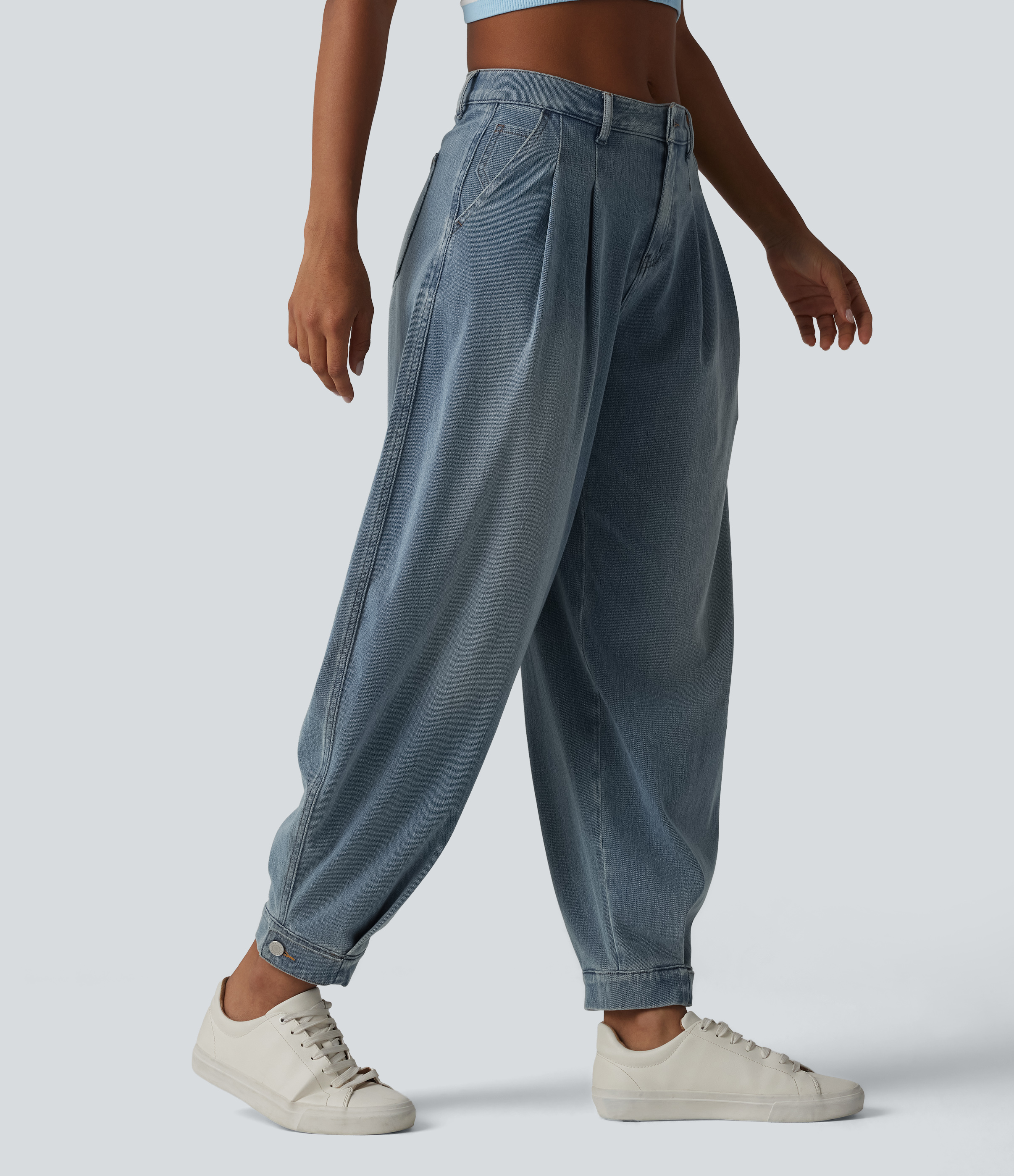 Halara Flex™ Mid Rise Denim Casual Balloon Joggers with Pockets