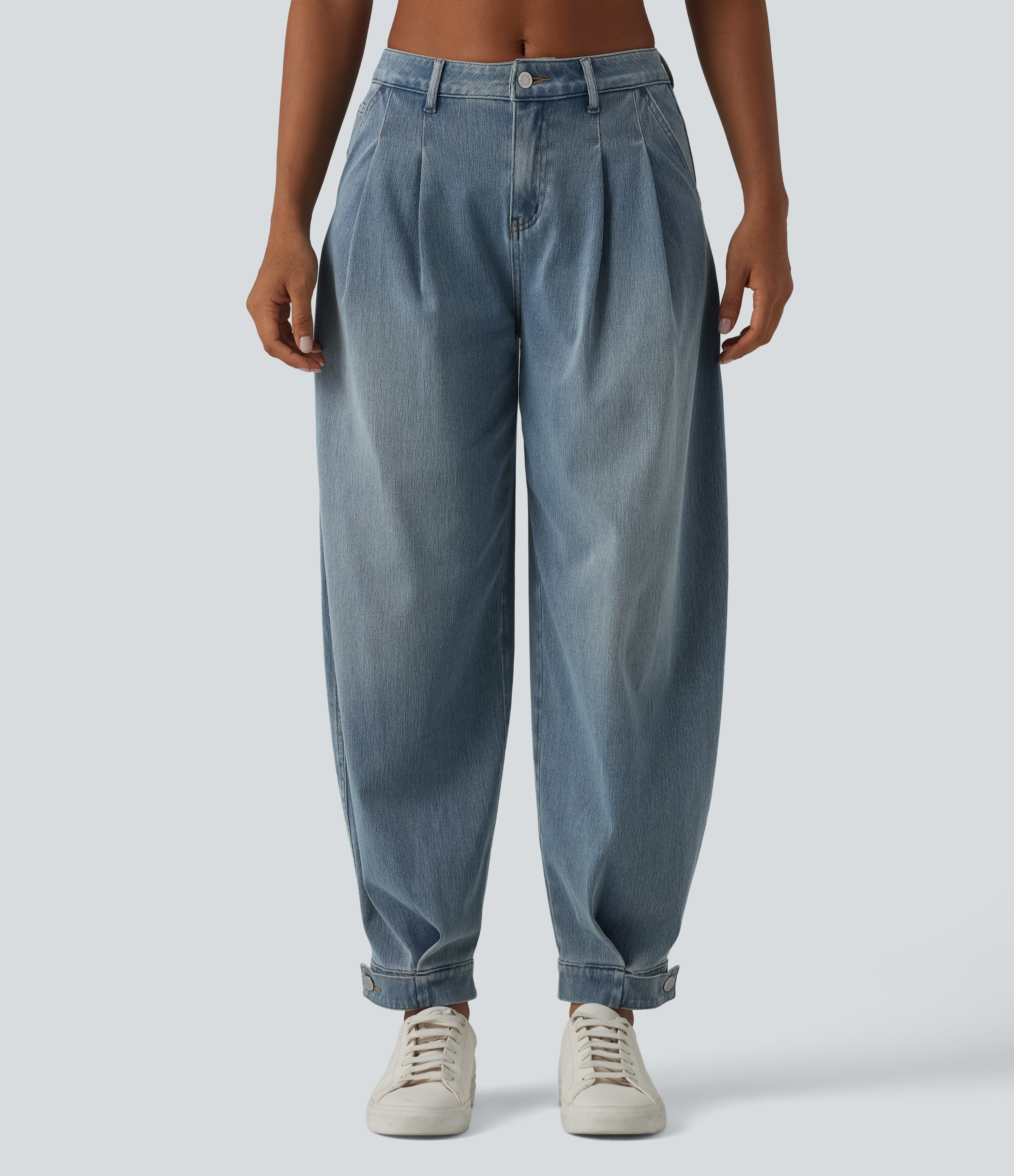 Halara Flex™ Jogging barrel en denim taille mi-haute avec poches