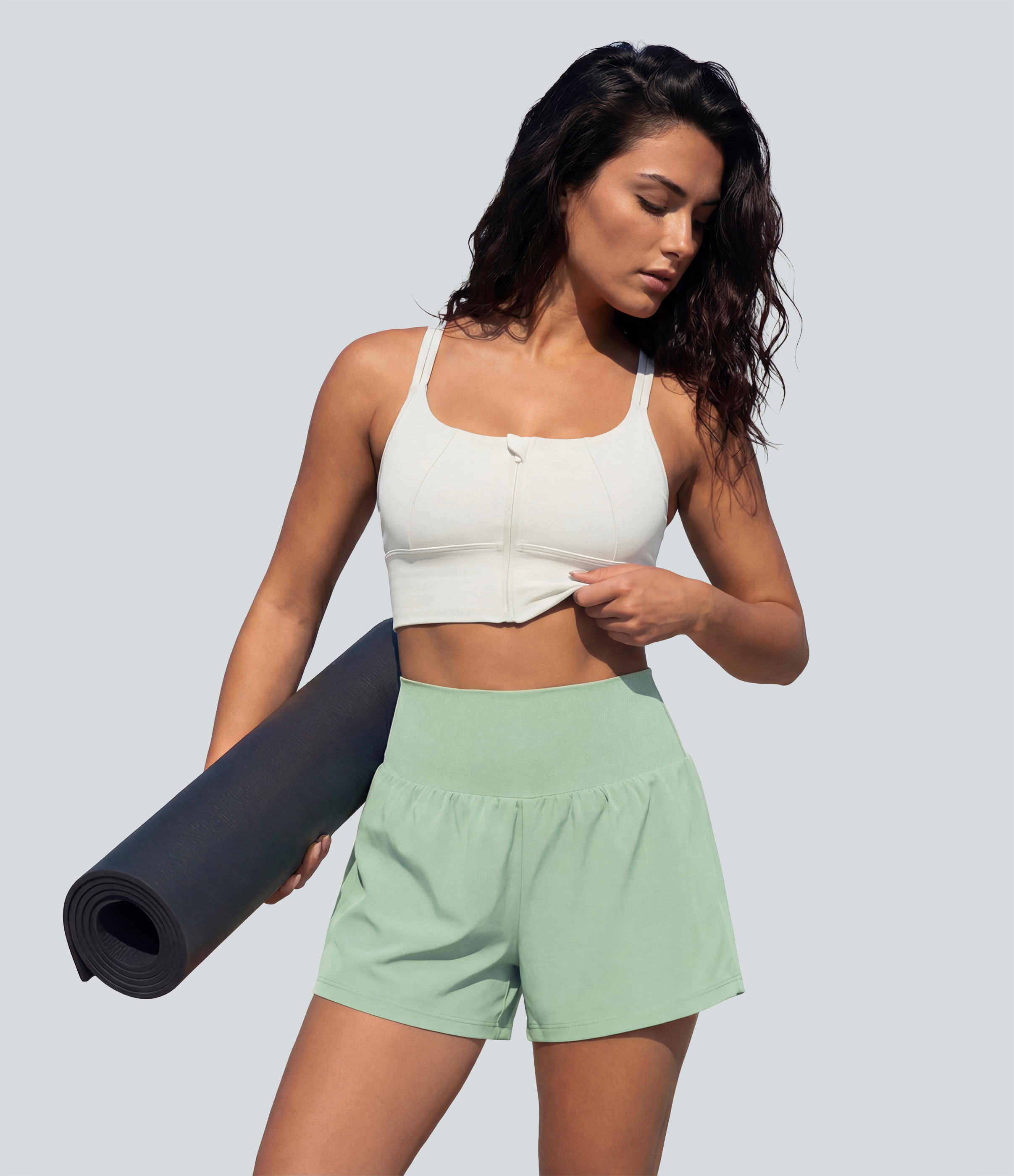 SoftlyZero™ Airy Super High Waisted 2-in-1  Cool Touch Yoga Shorts 5'' with Pockets-Longer Length