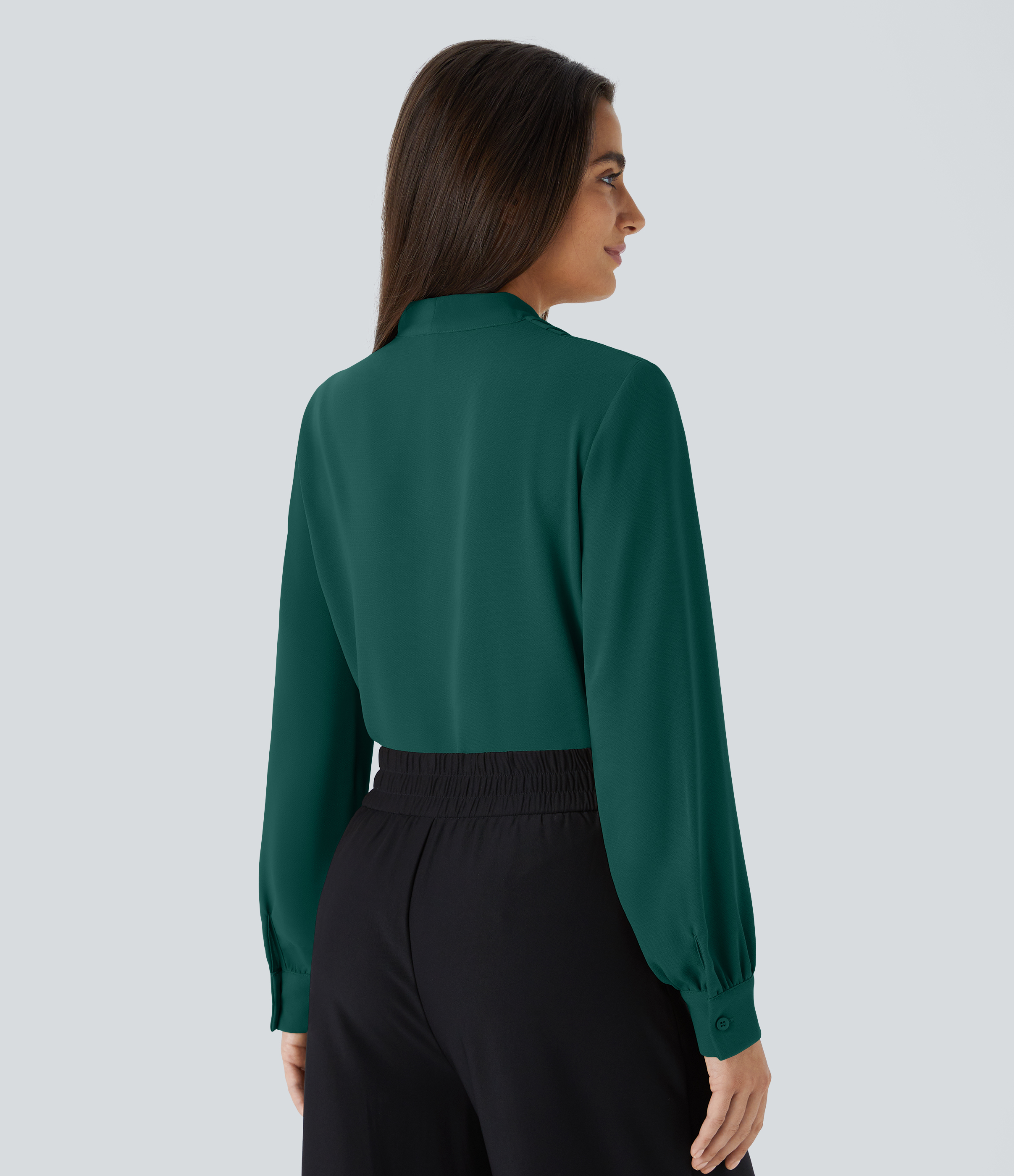 Forest Biome V Neck Long Sleeve Work Blouse / 2