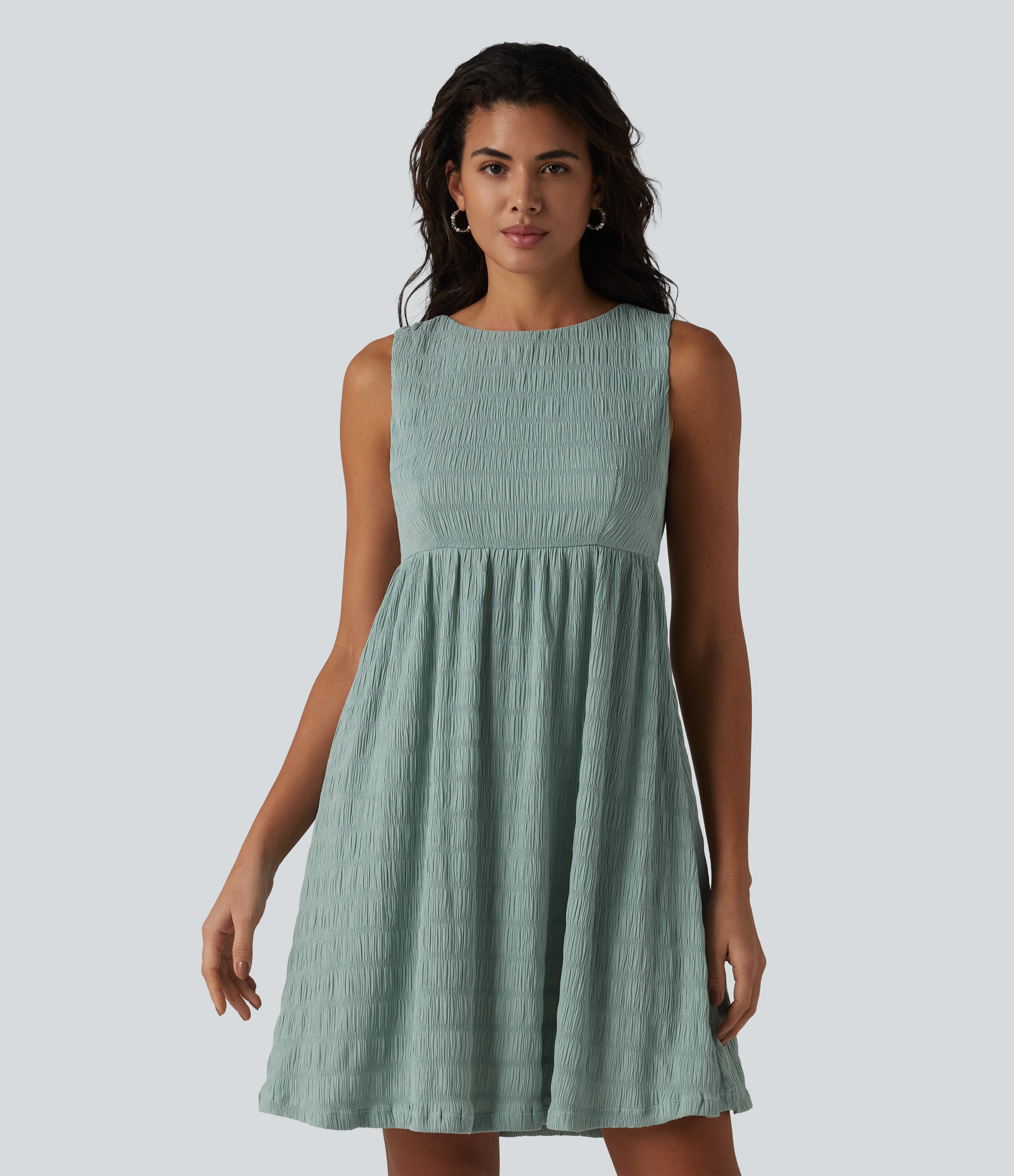 Round Neck Sleeveless Mini Casual Dress