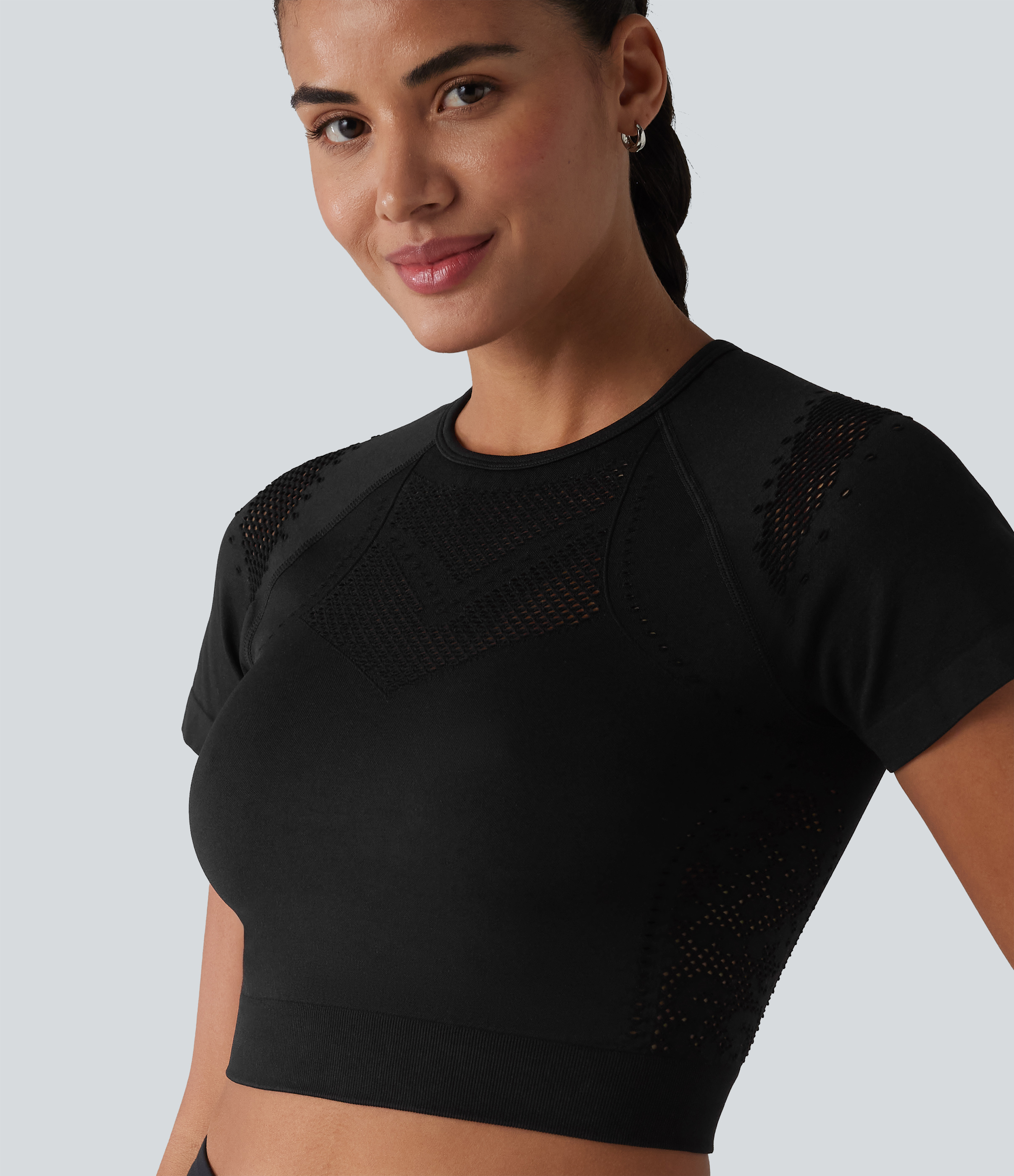 OneForm Seamless Flow - Verkürztes Sport-Top aus atmungsaktivem Mesh
