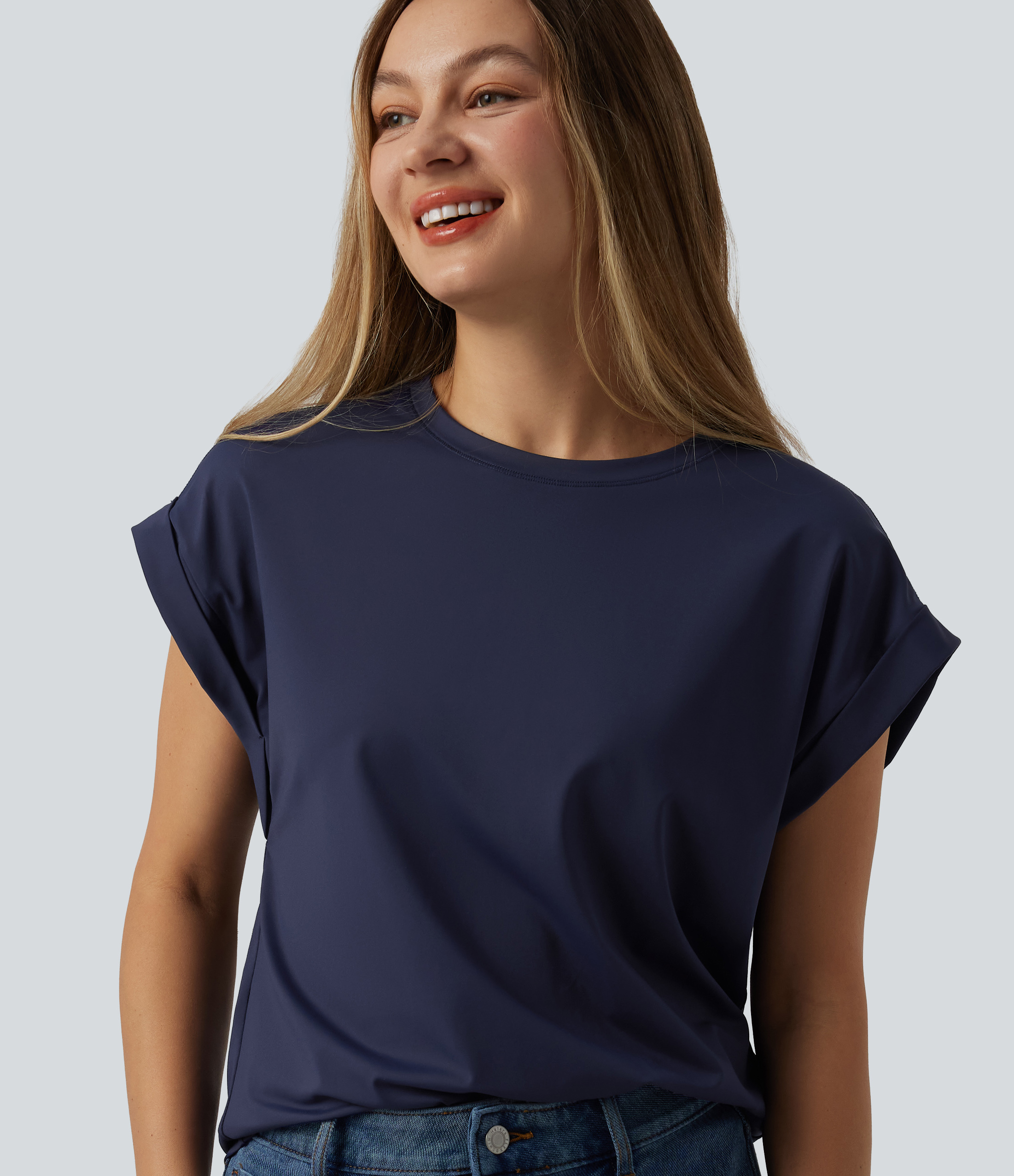 Kurzärmeliges Freizeit-T-Shirt mit Rundhalsausschnitt