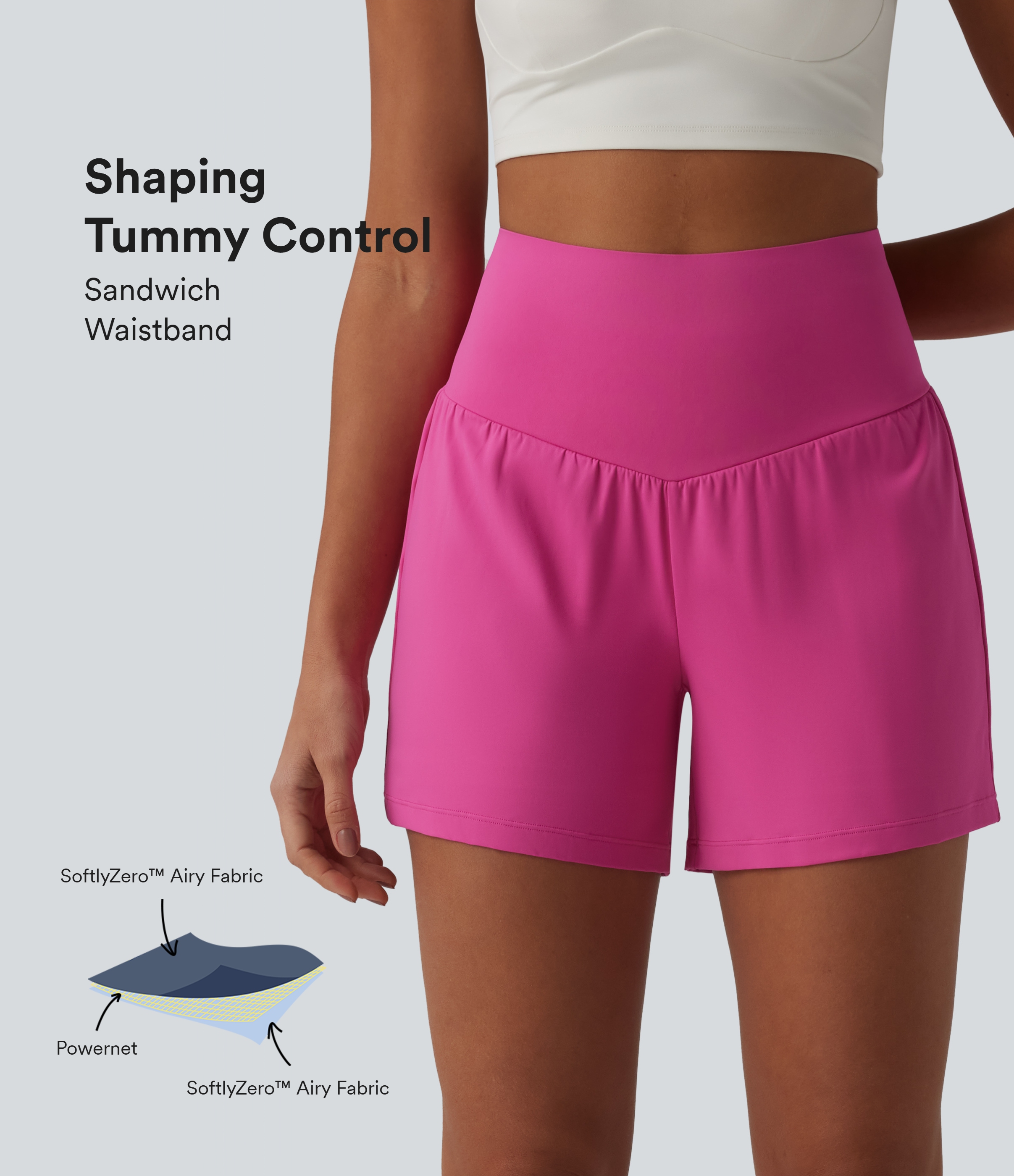 Short de yoga SoftlyZero™ Airy Super High Waisted Tummy Control 2-en-1 Cool Touch 5'' avec poches
