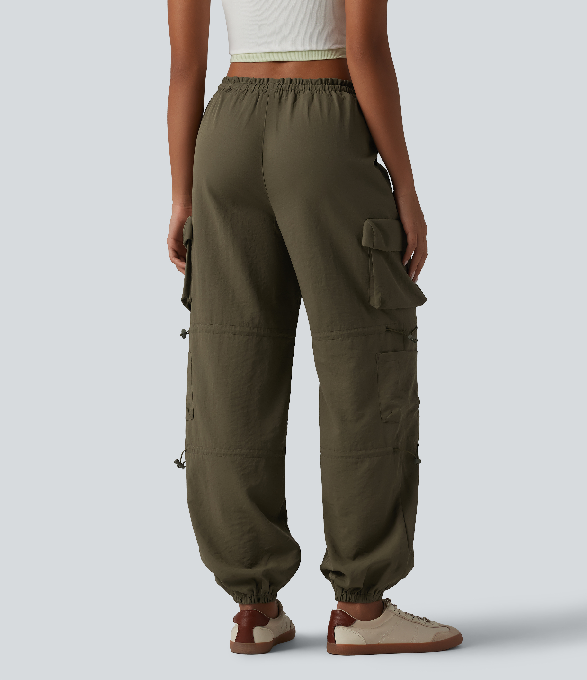 Ivy Green Jogging cargo taille mi-haute avec cordon de serrage réglable et poches / 2