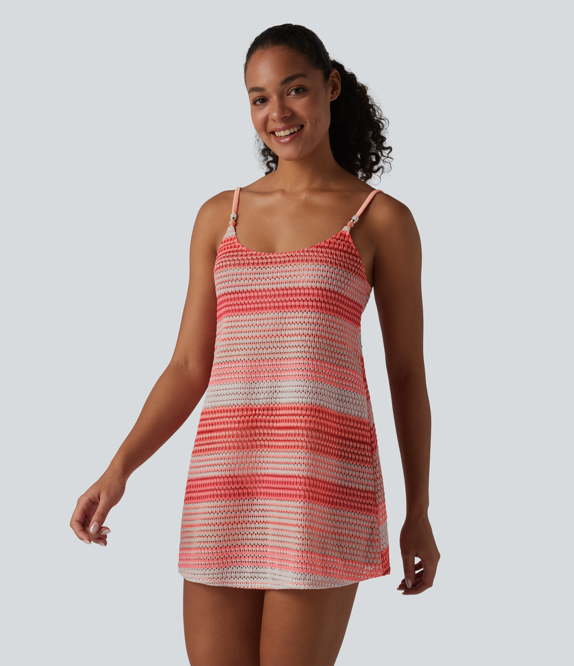 Adjustable Straps Crochet Knit Slip Cover Up