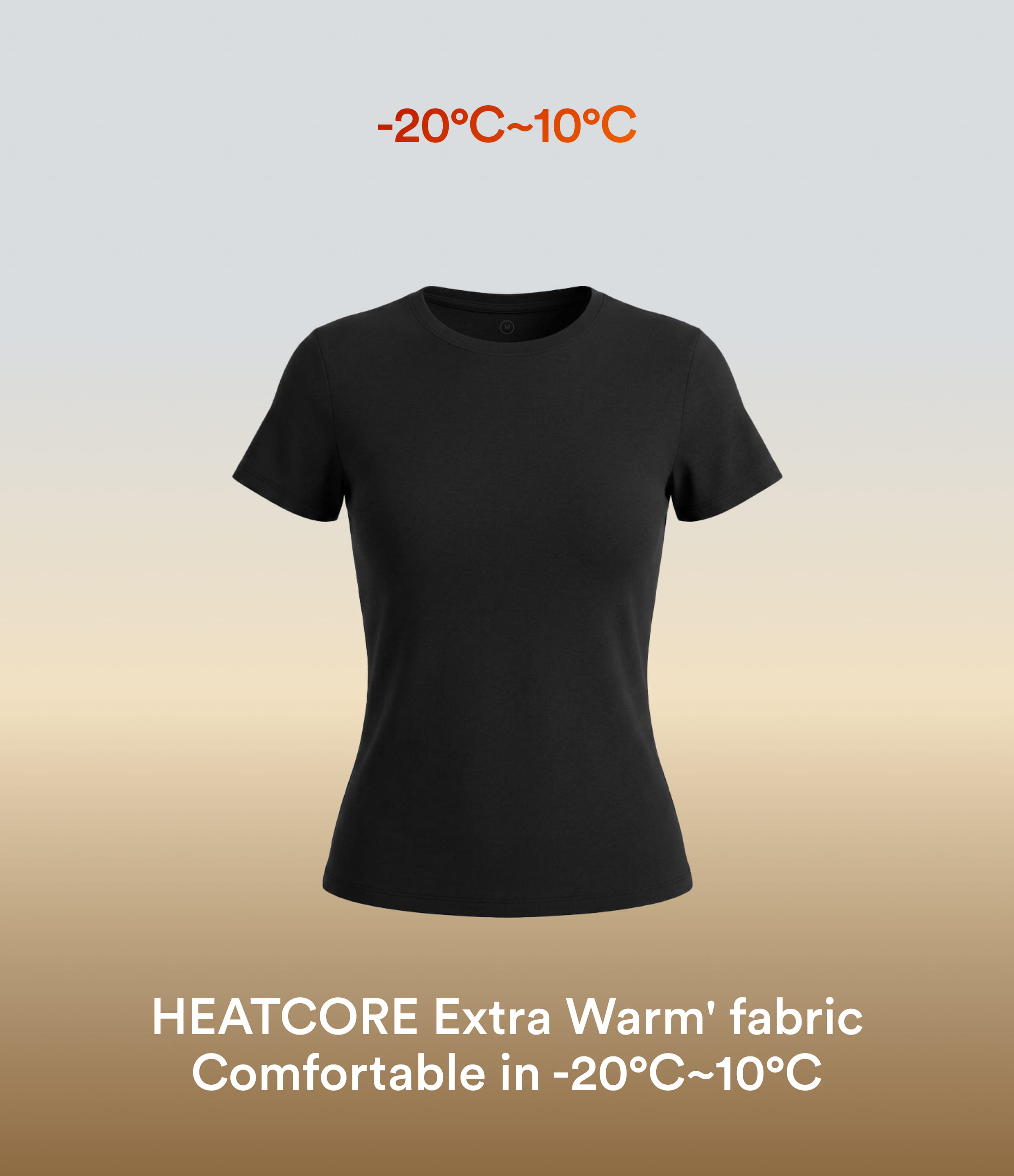 Black Halara HeatCore Crew Neck Short Sleeve Casual Warming T-Shirt / 2