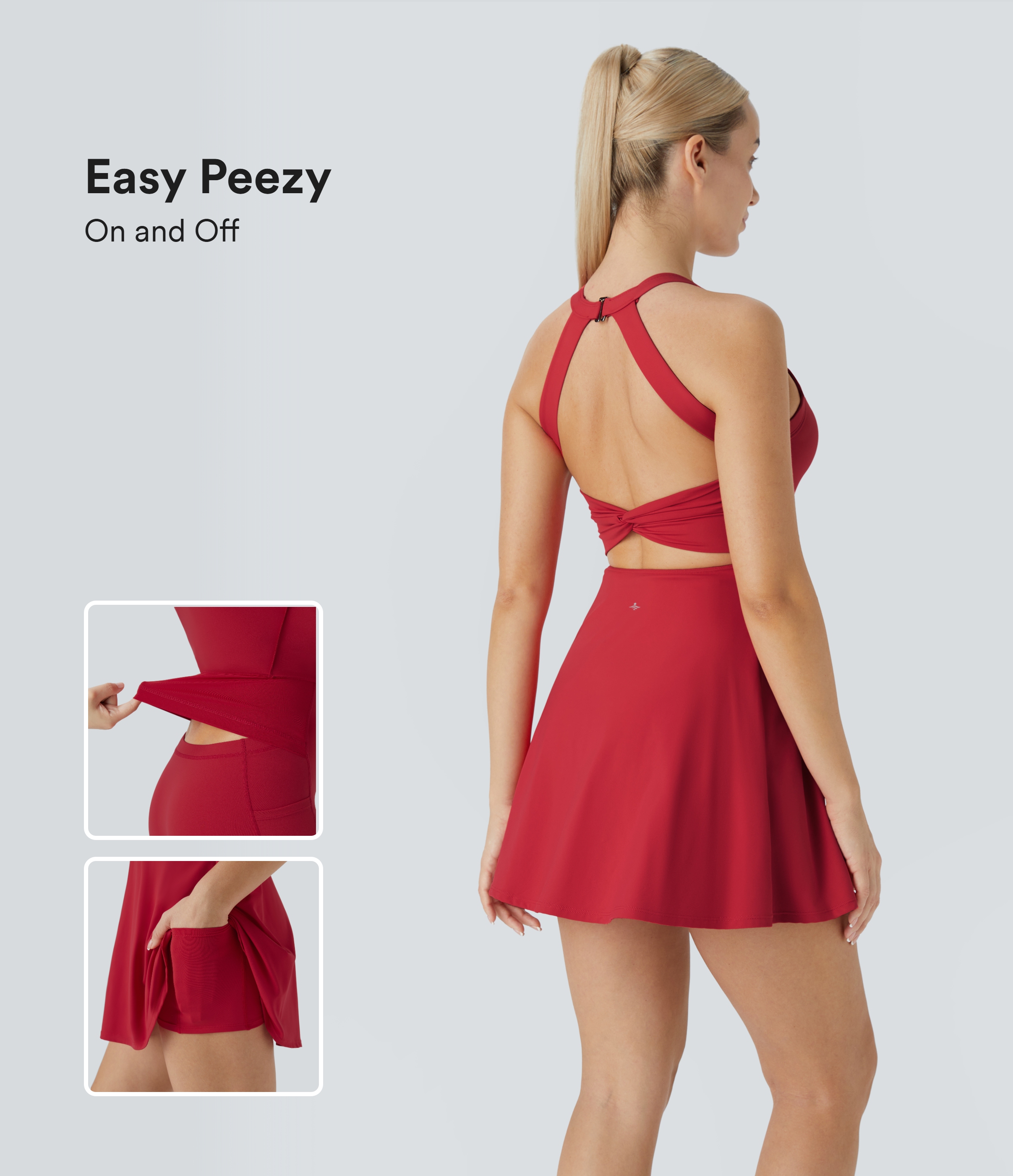 SoftlyZero™ Airy Backless Twisted Cool Touch Dance Active Dress-Easy Peezy Edition
