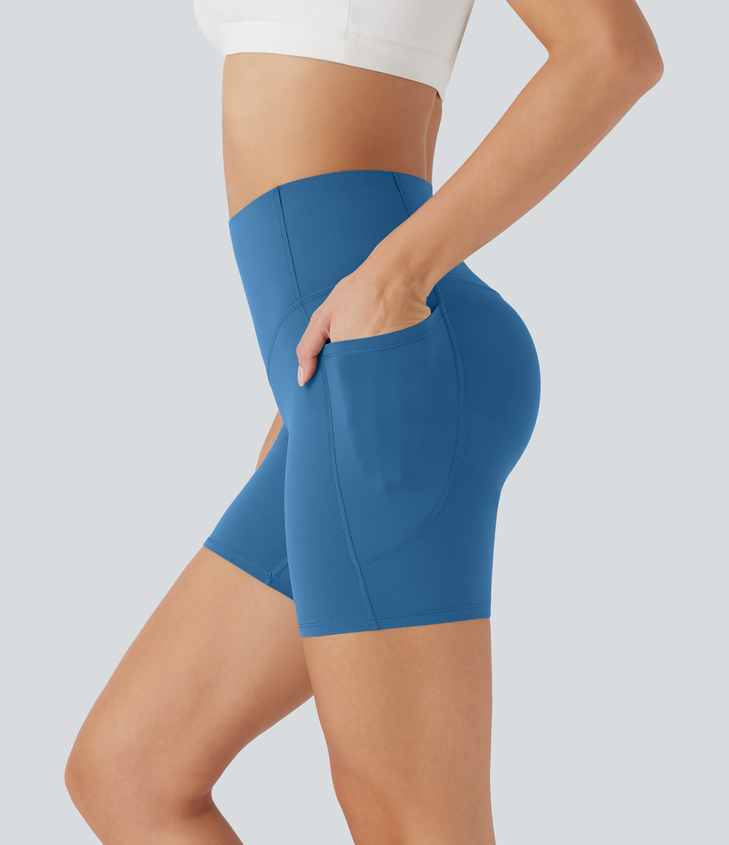 Halara UltraSculpt™ High Waisted Butt Lifting Tummy Control Pocket Shaping Training Biker Shorts 5''