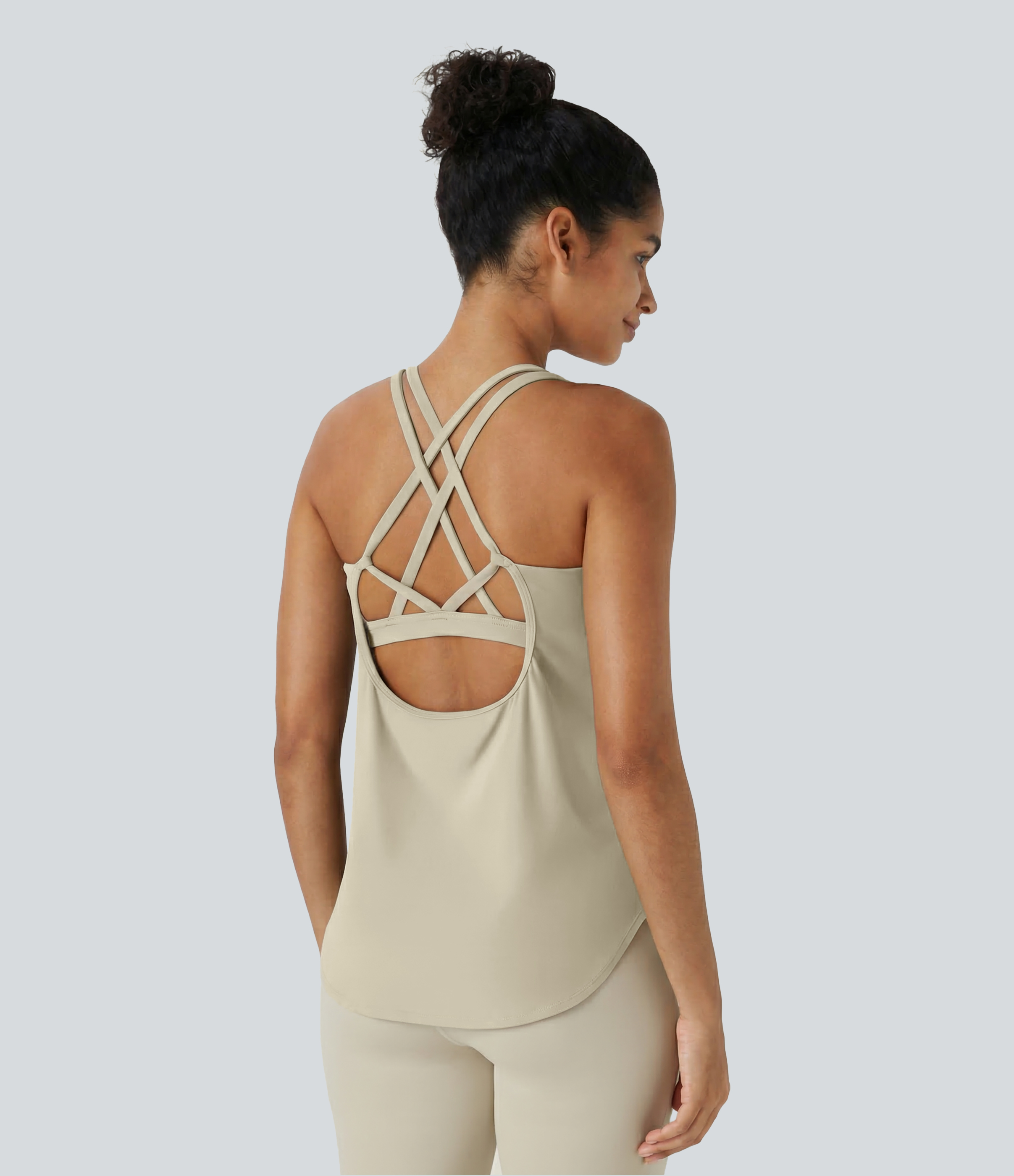 Halara UltraSculpt™ U-Ausschnitt Gerundetes Saum Lauf-Tanktop