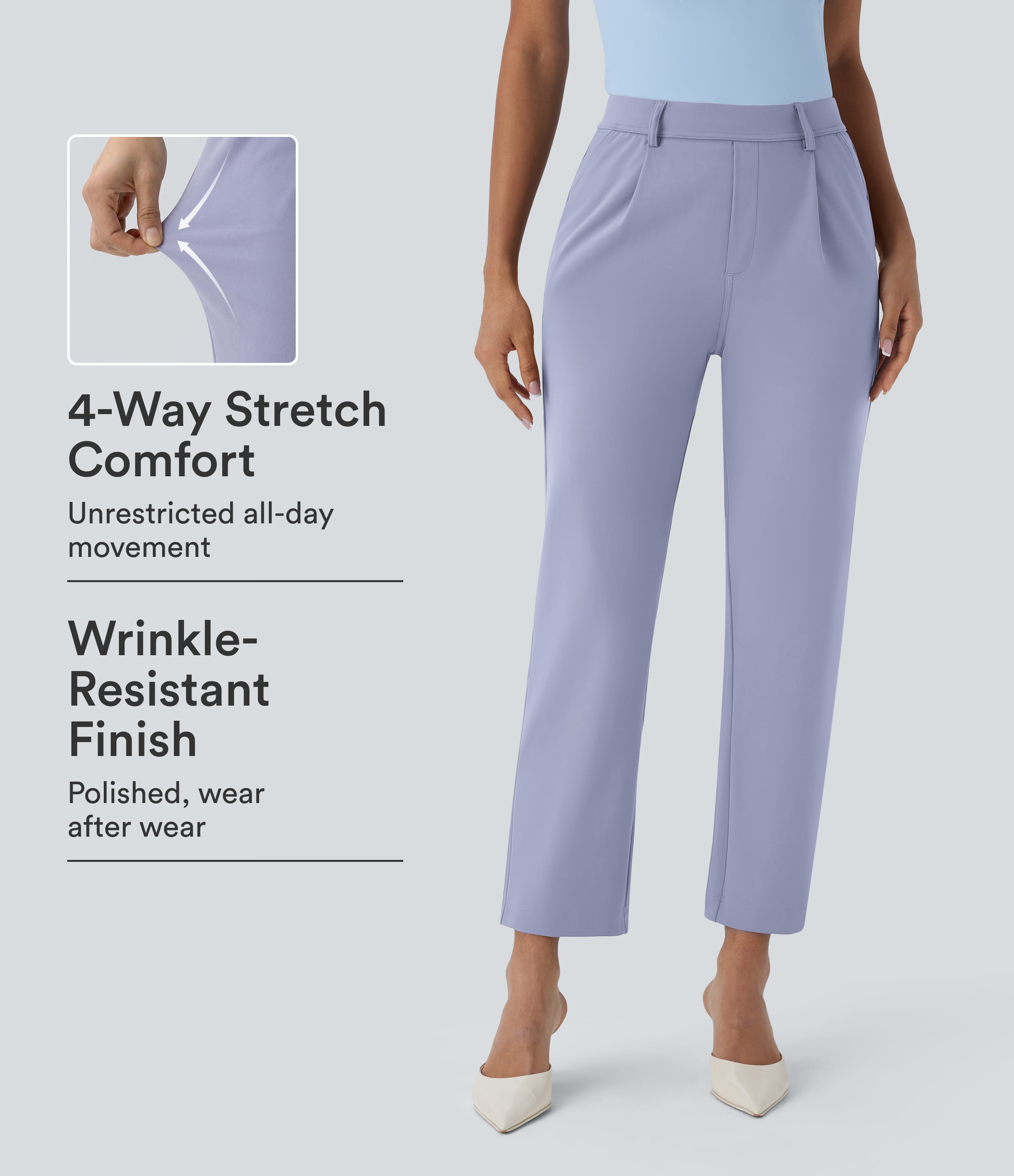Halara Flex™ DayStretch High Waisted Pocket Ankle Length Tapered Work Pants