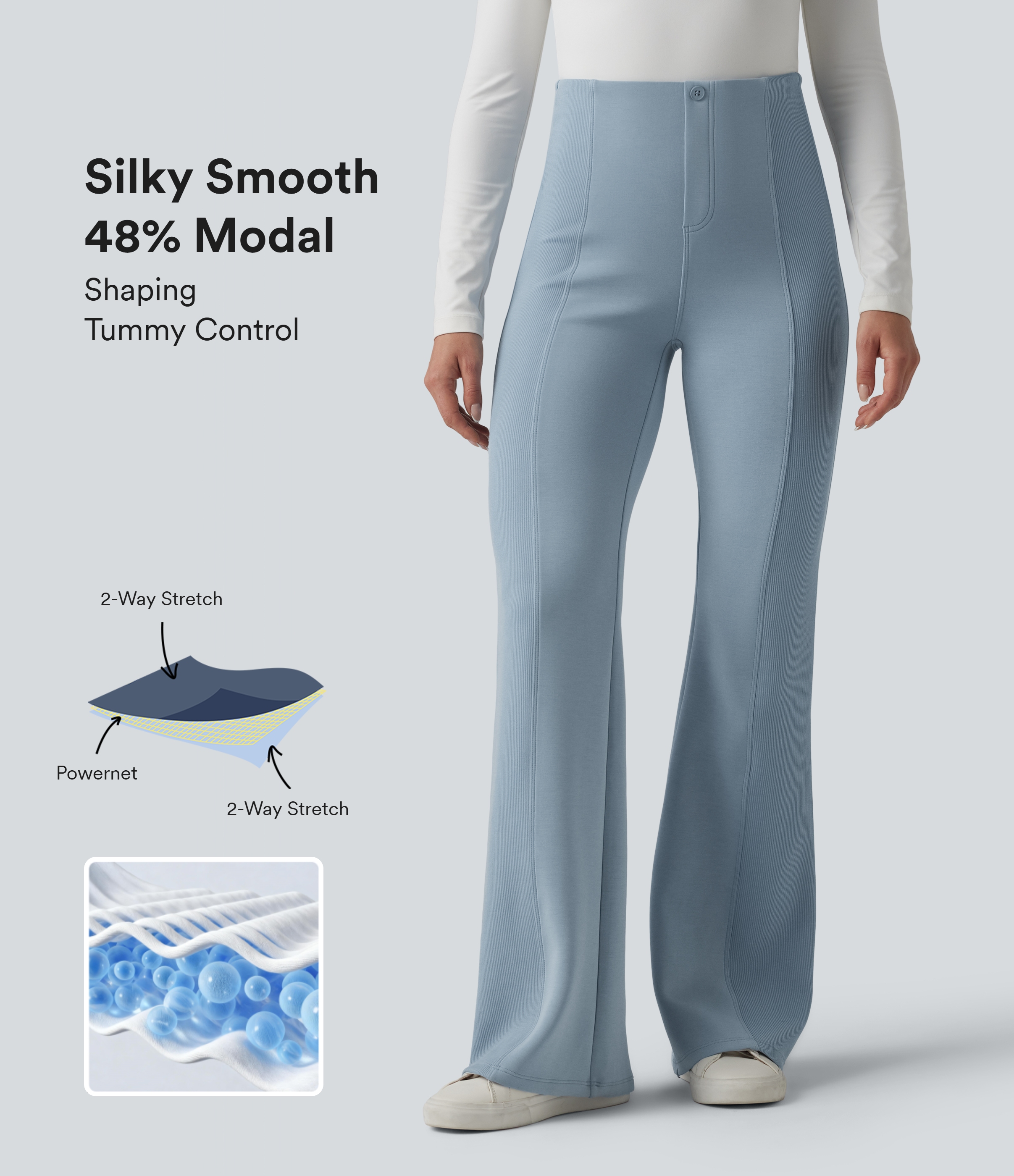 Pantalon évasé SpacerTek™ taille haute ventre plat