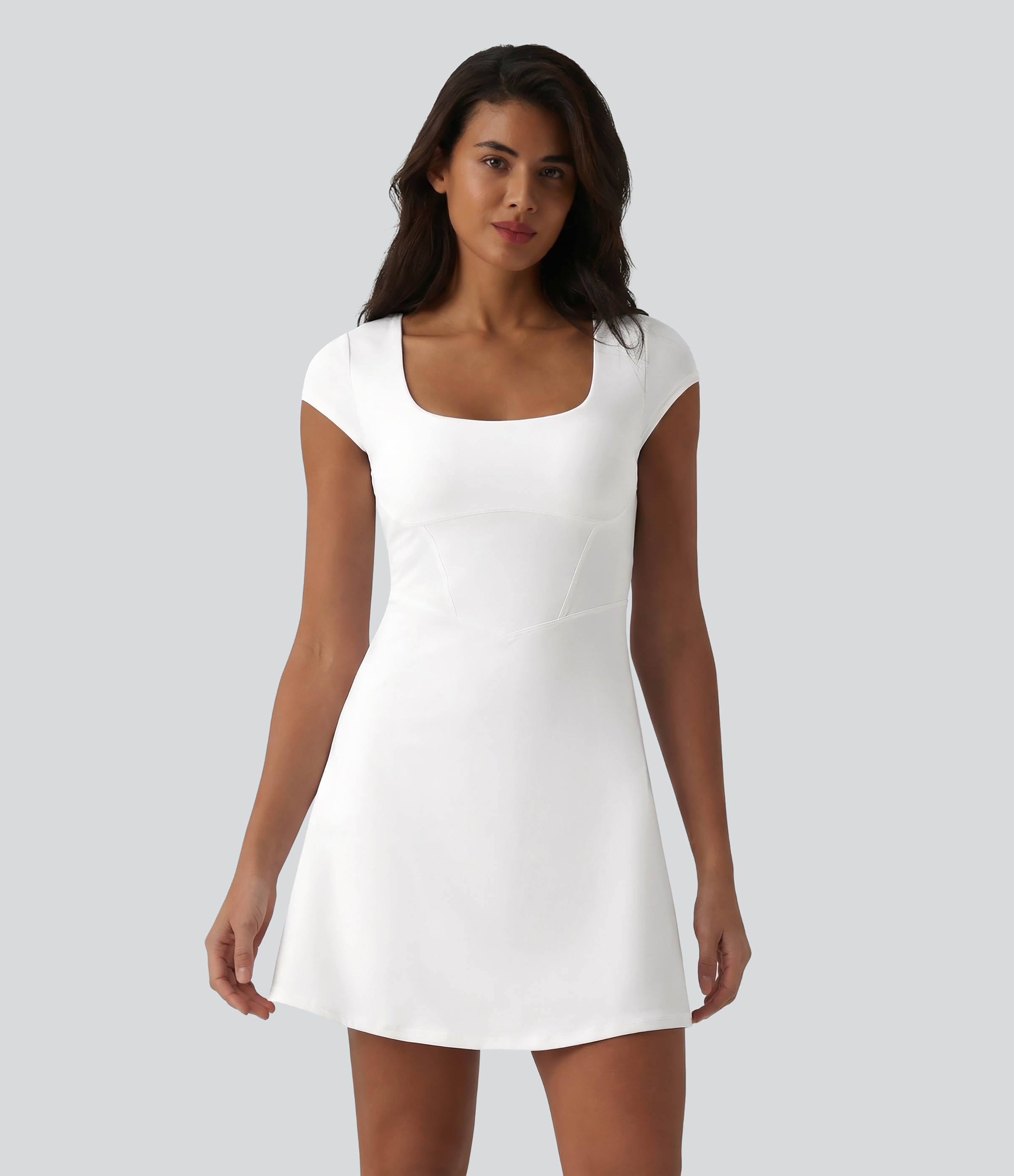 SoftlyZero™ Plush Square Neck Corset 2-in-1 Mini Casual Dress with Pocket