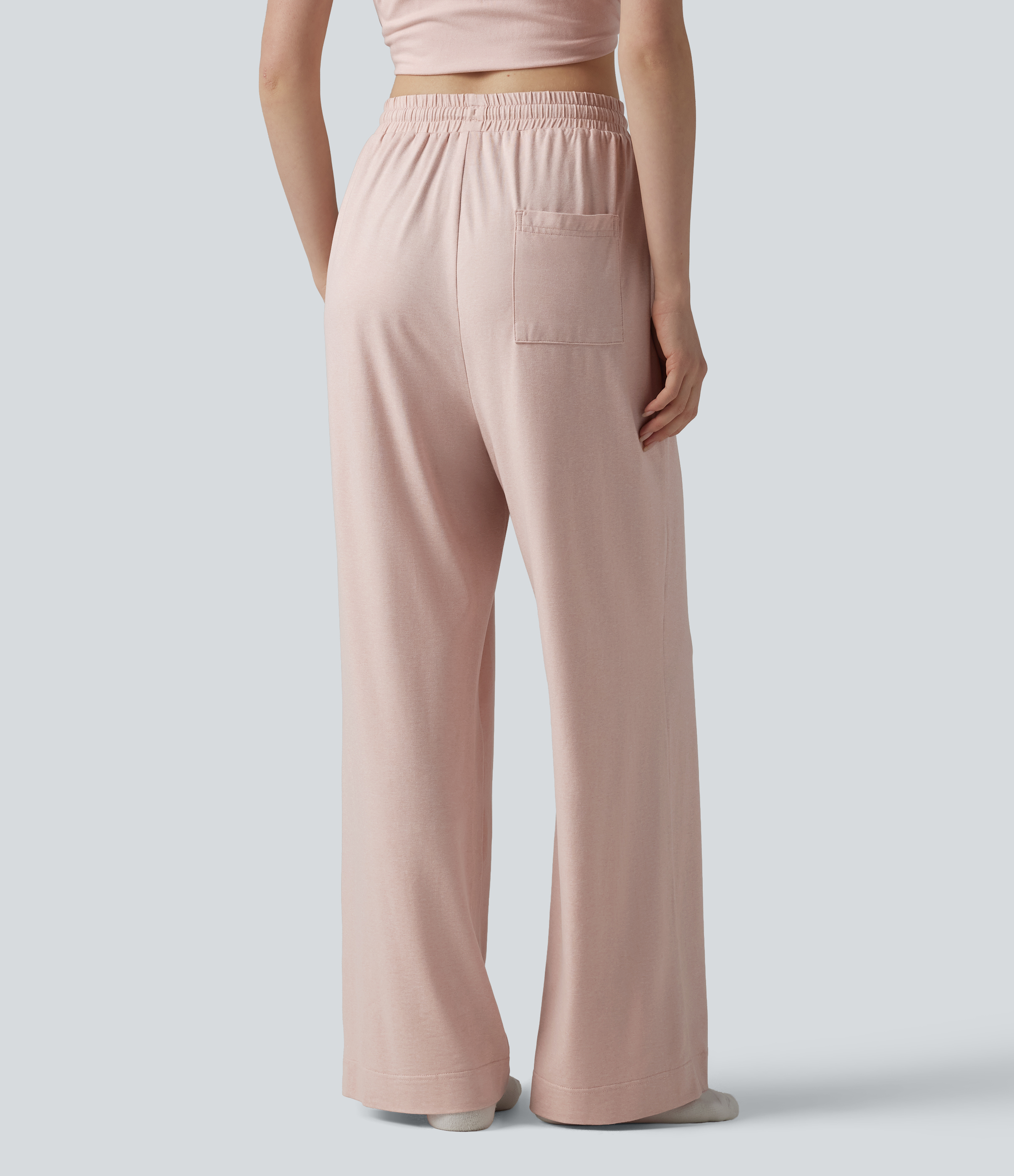 Shell High Waisted Drawstring Baggy Lounge Pants with Pockets / 2