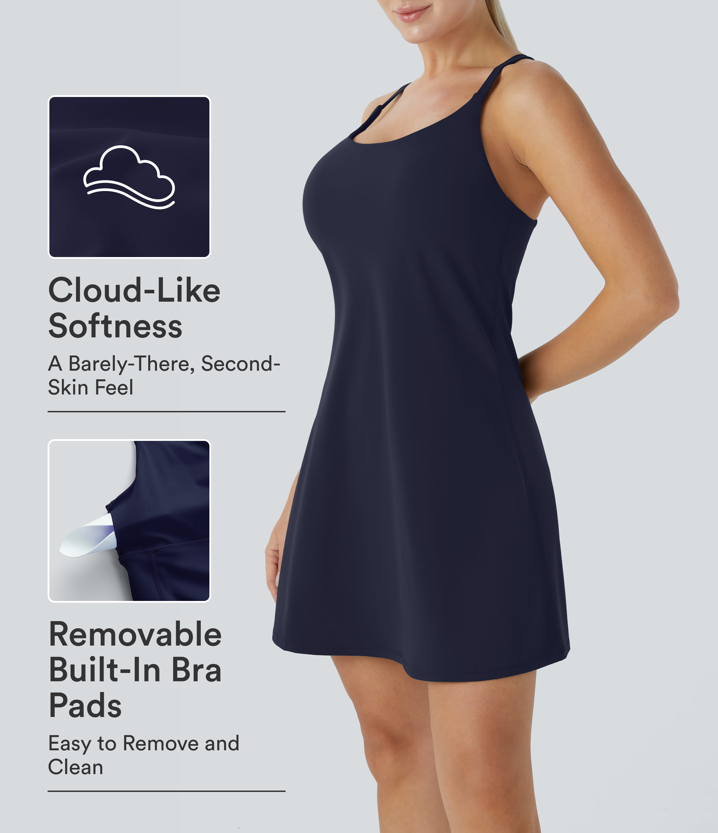Everyday Softlyzero™ Plush Backless 2-in-1 Activity Dress-Wannabe-DD/DDD/F Cups