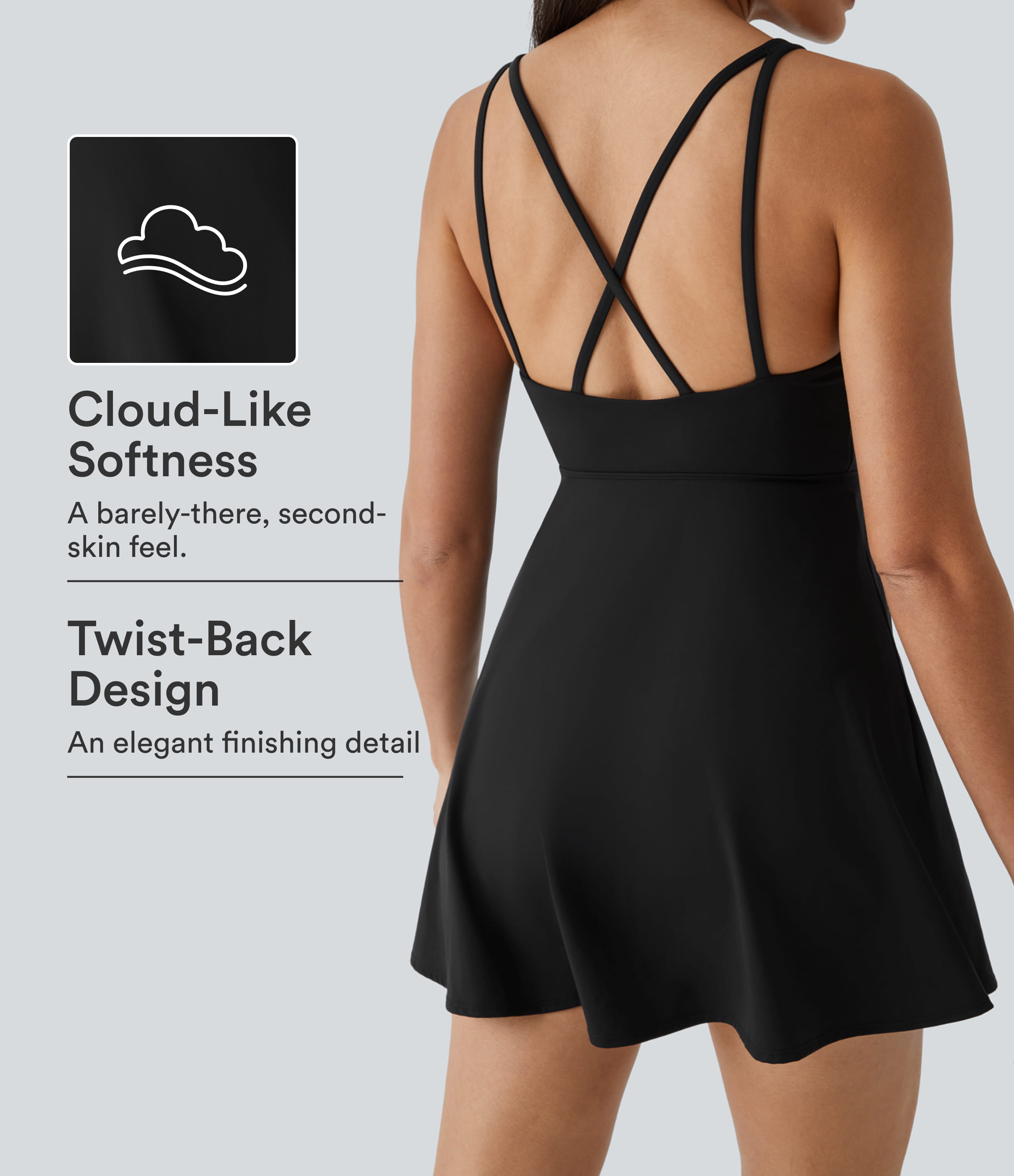 Vestido ballet Softlyzero™ barra 2 piezas bolsillo lateral cruzado sin espalda