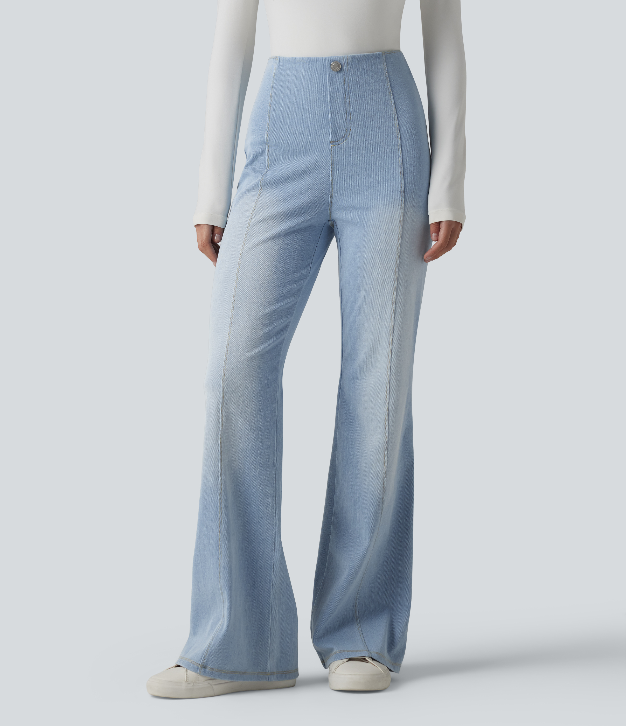 Halara Flex™  High Waisted Tummy Control Casual Flare Jeans with Pockets
