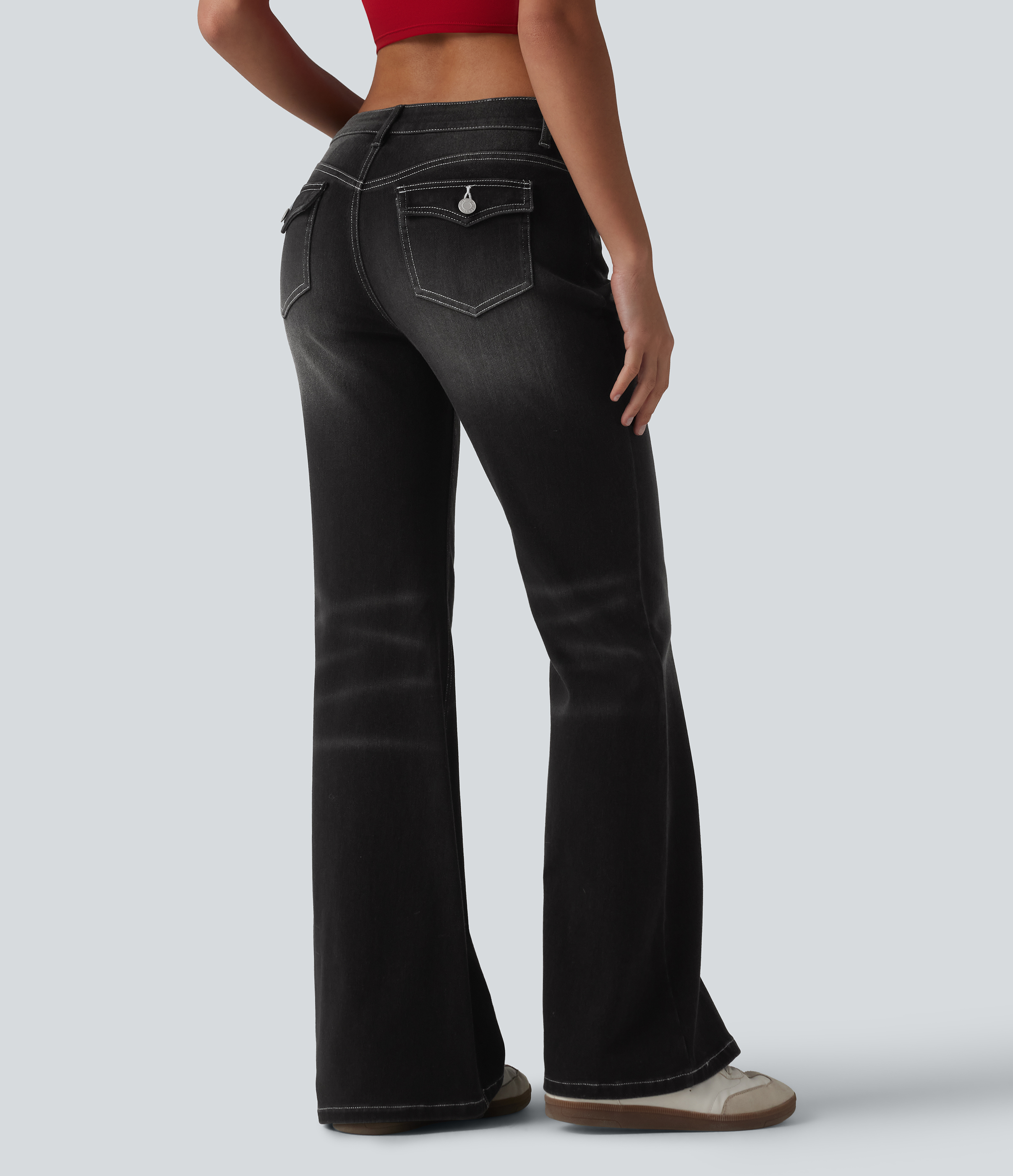 Halara Flex™ Low Rise Flare Casual Jeans with Pockets