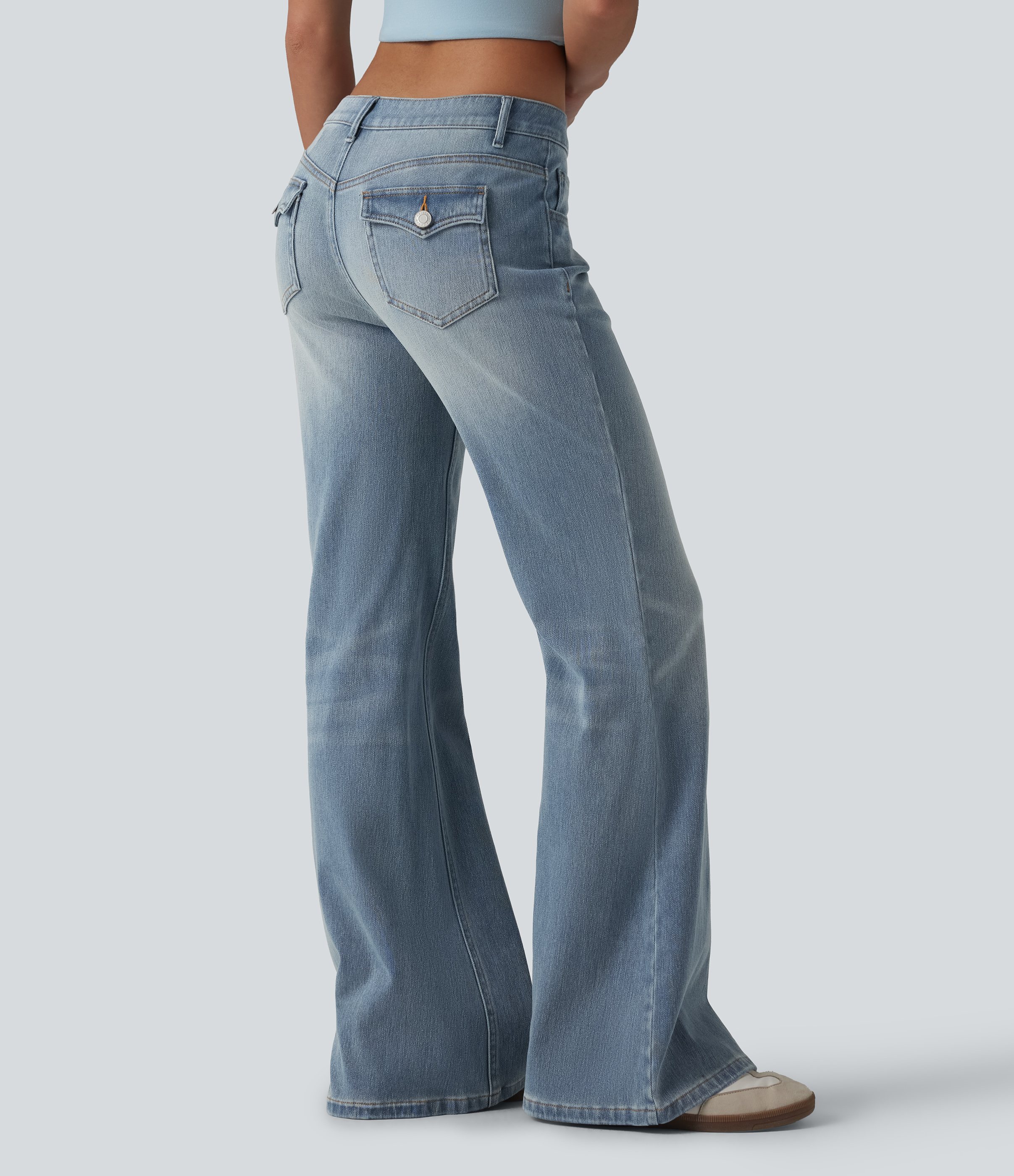 Halara Flex™ Low Rise Flare Casual Jeans with Pockets