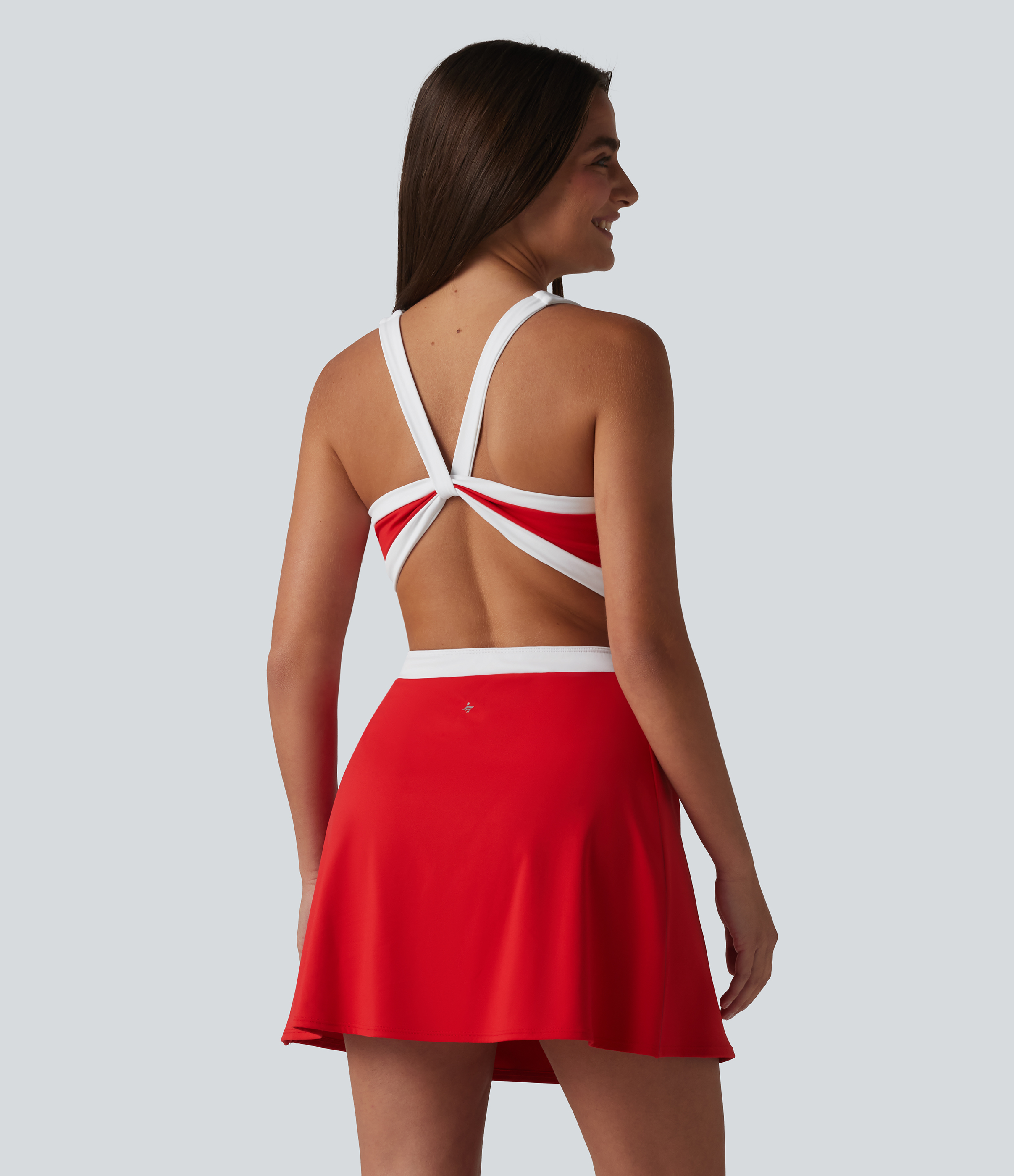 Mars Red Softlyzero™ Airy - 2-in-1 Tennis-Minikleid mit Seitentaschen, integriertem BH, Farbblock und InstantCool - Easy Peezy Edition / 2