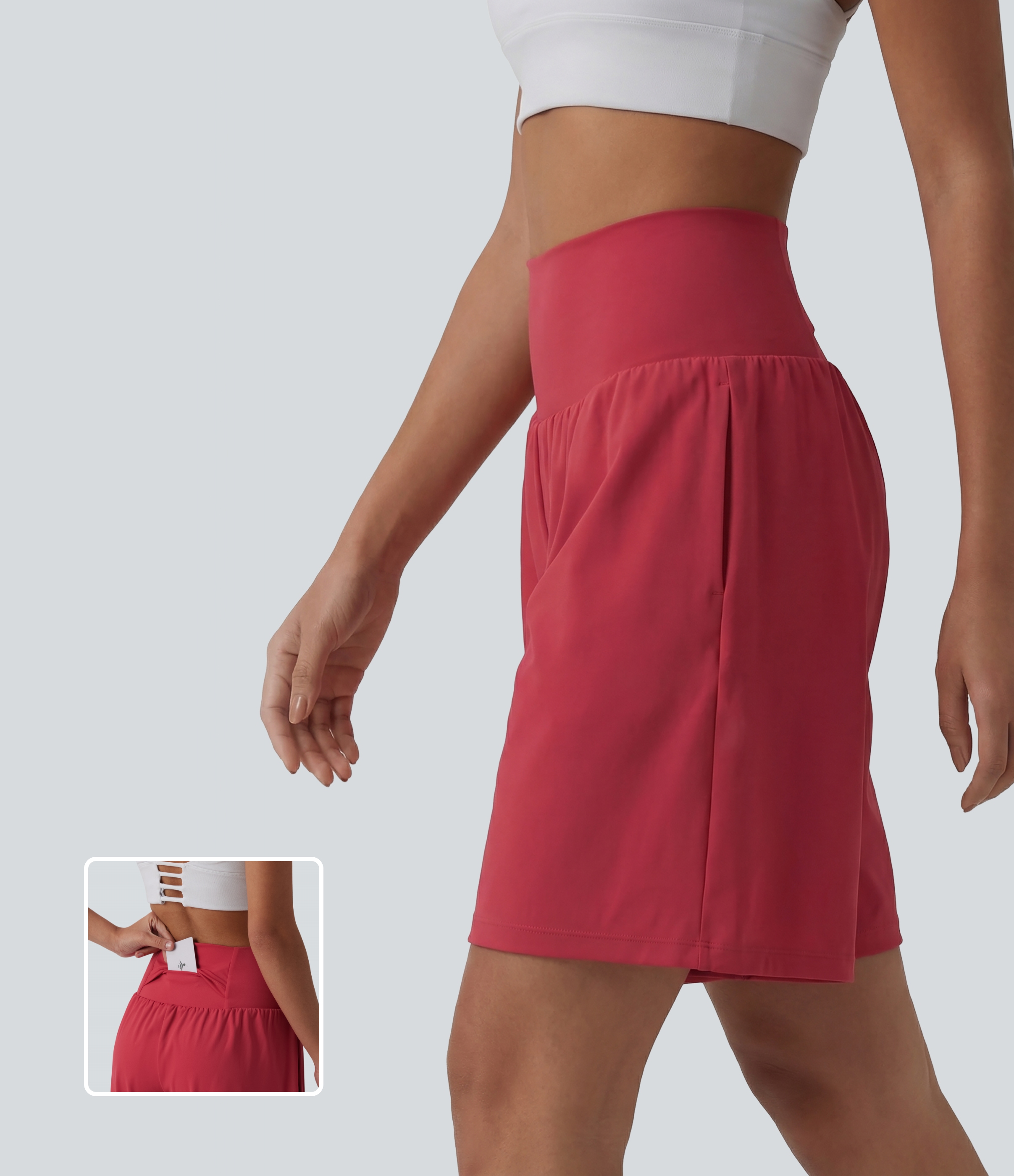 SoftlyZero™ Airy Super High Waisted 2-in-1 Cool Touch Yoga Shorts 9" with Pockets