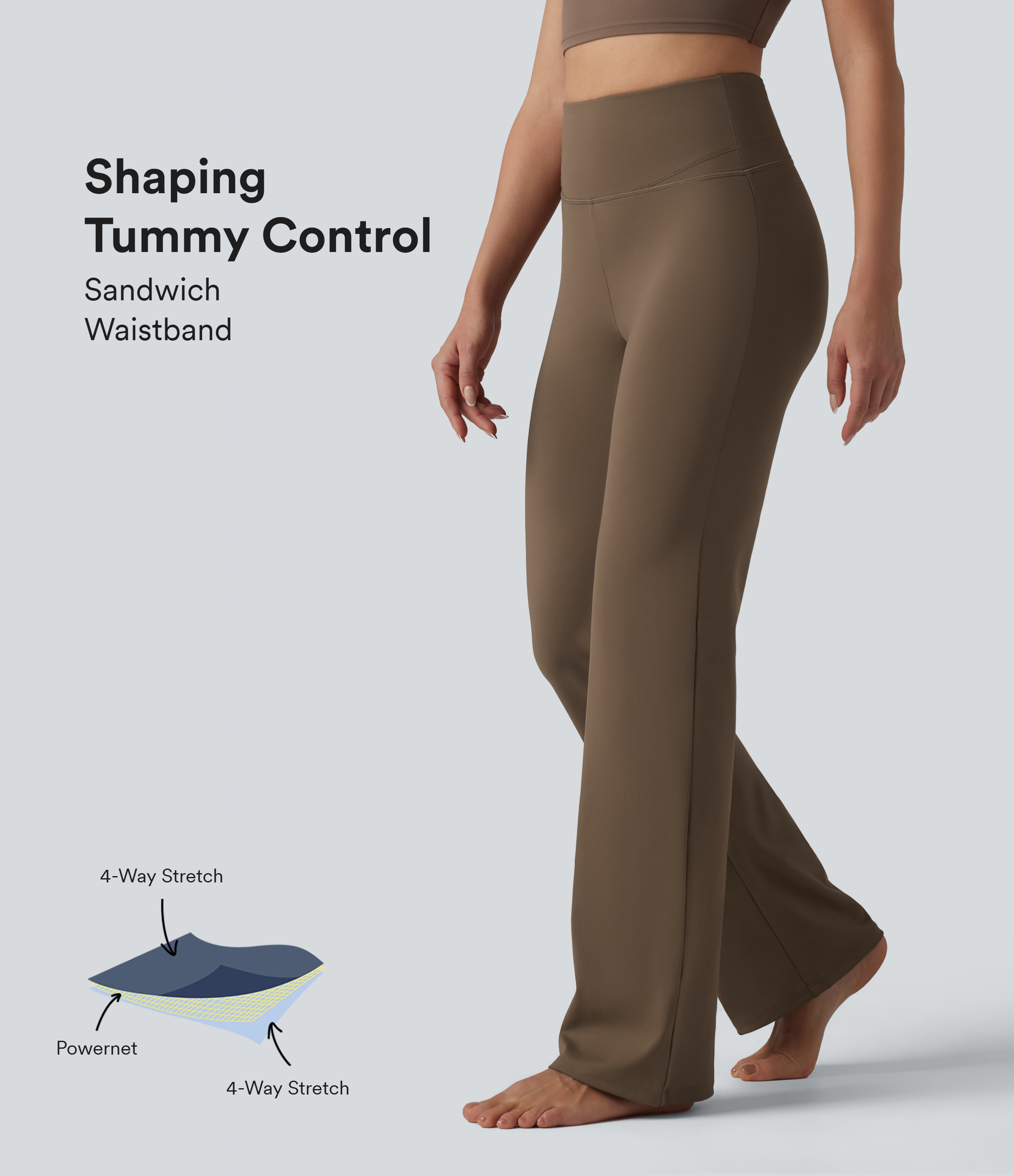 High Waisted Tummy Control Straight Leg Yoga Pants
