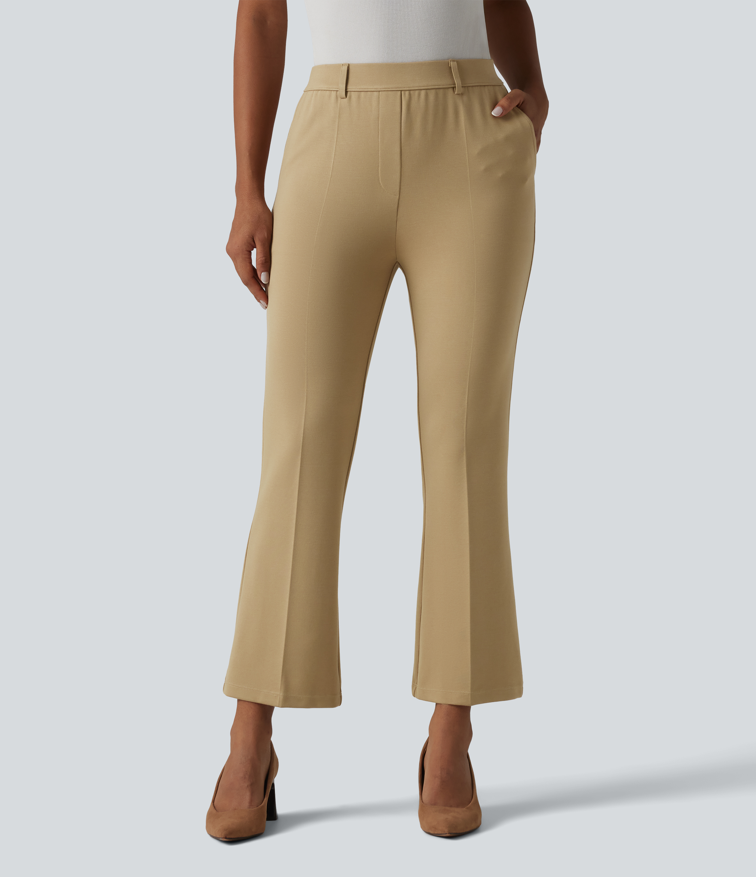 Halara Flex™ - Bootcut-Bürohose mit mittelhohem Bund und Seitentaschen