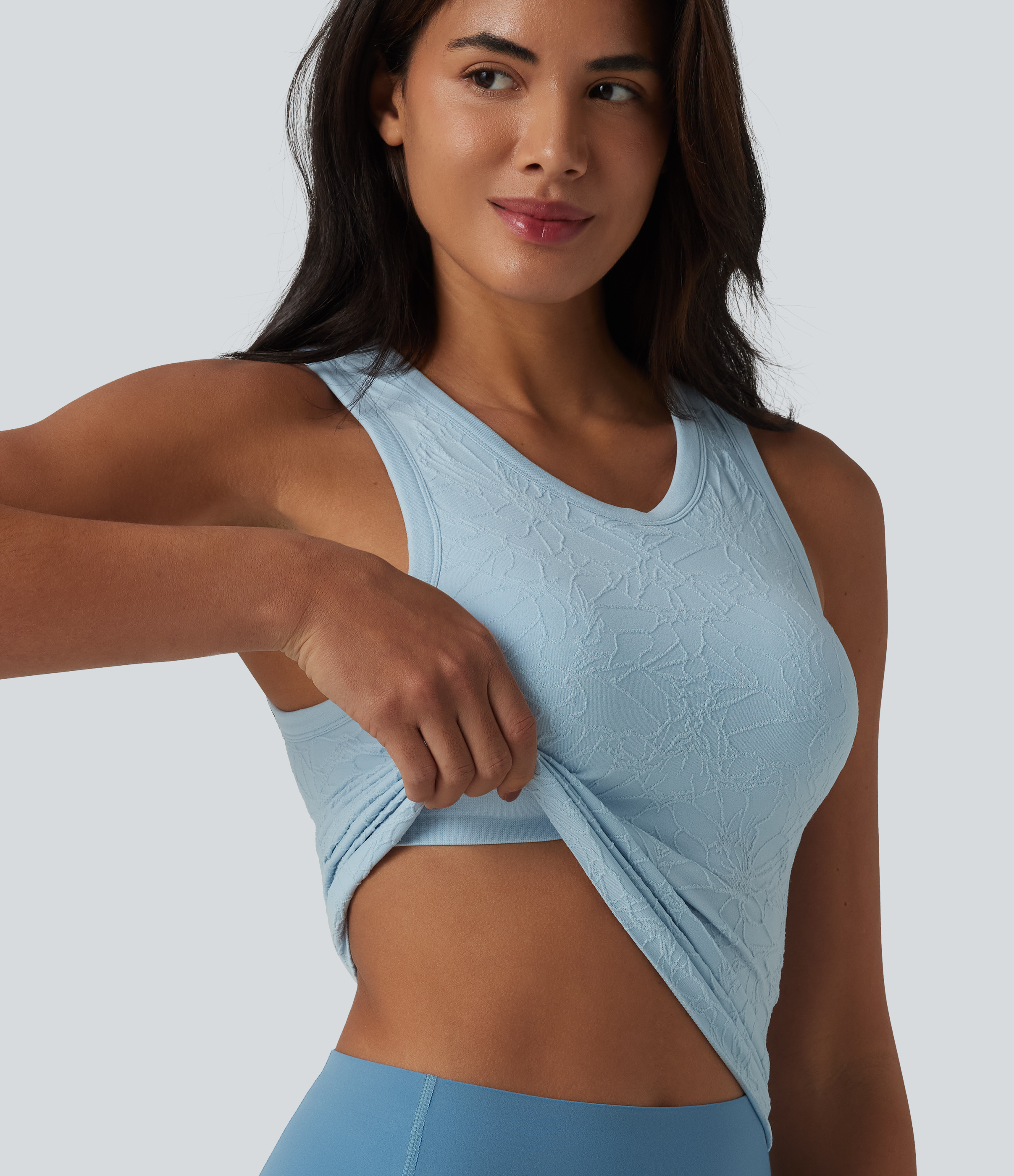 OneForm nahtloses Flow-Yoga-Tanktop mit Rundhalsausschnitt und integriertem BH