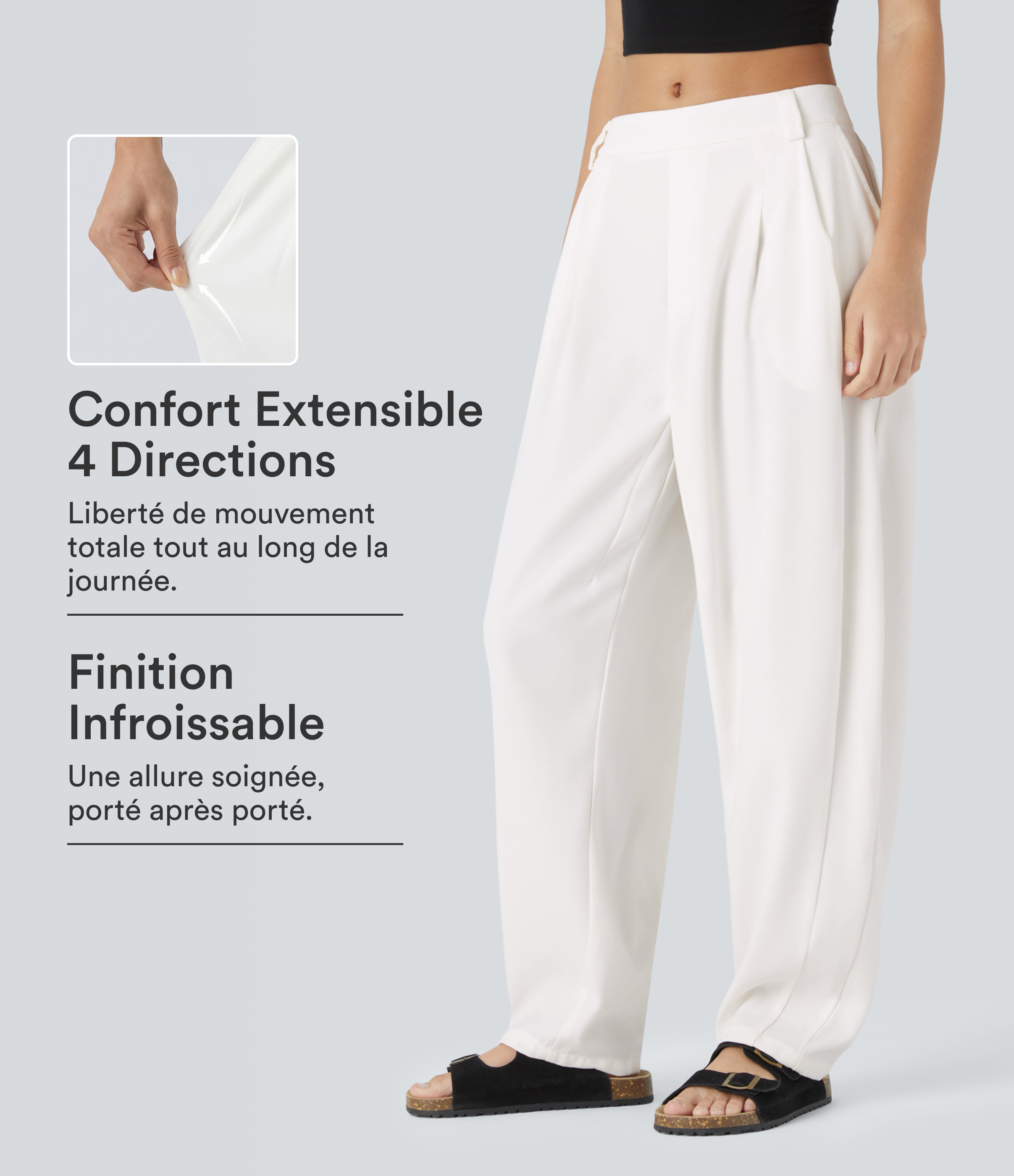 Pantalon tailleur Halara Flex™ barrel, taille mi-haute, avec poche