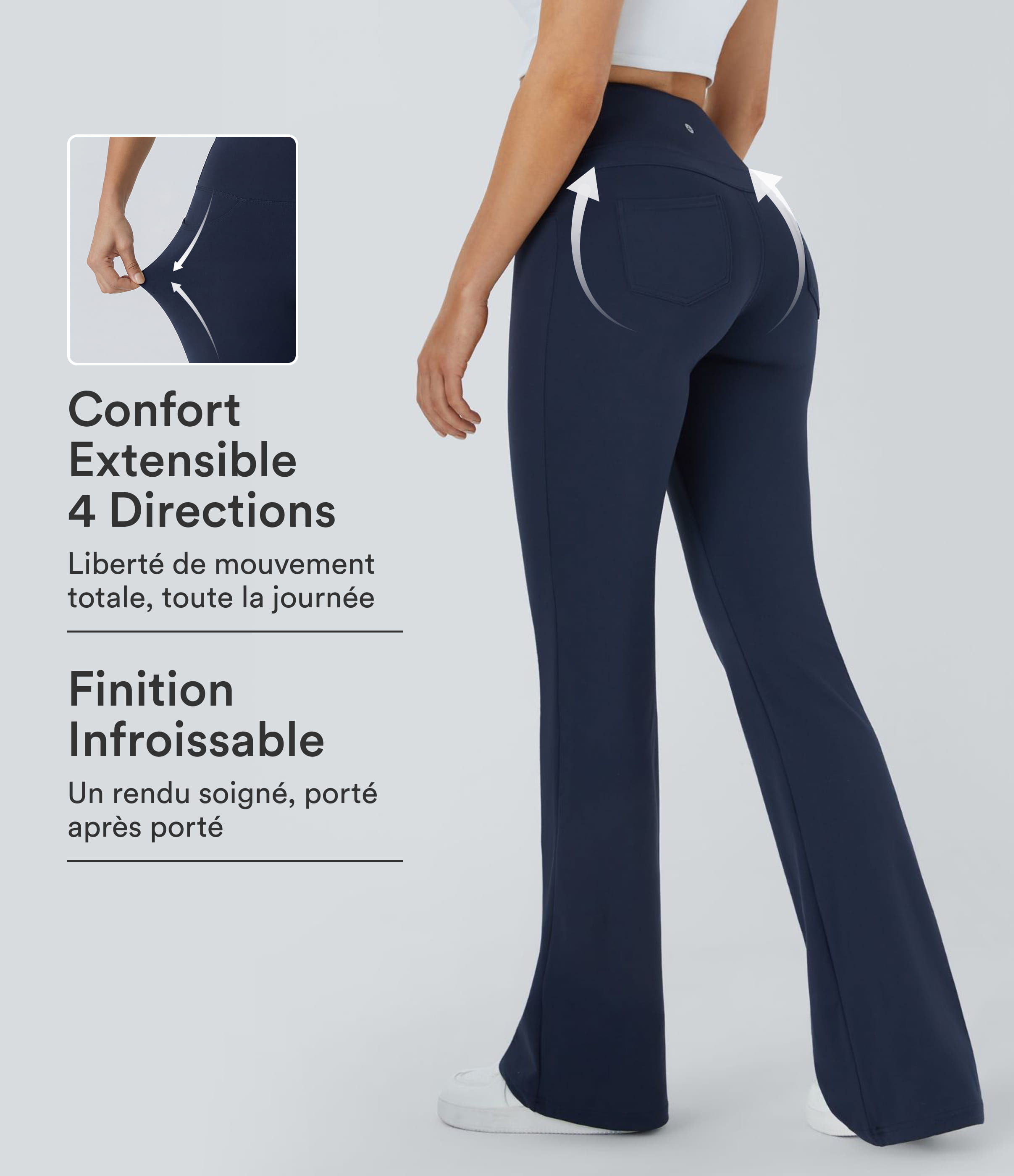 Legging yoga évasé taille haute DayStretch avec poches