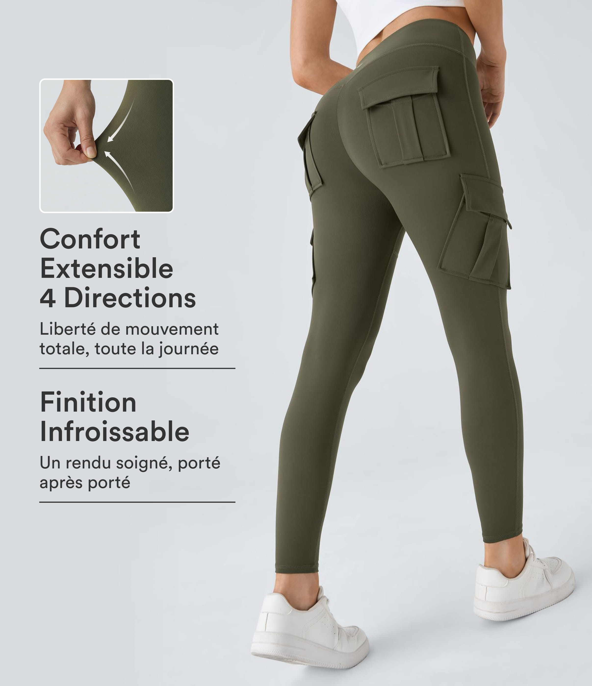Legging yoga ajusté cargo taille haute DayStretch avec poches